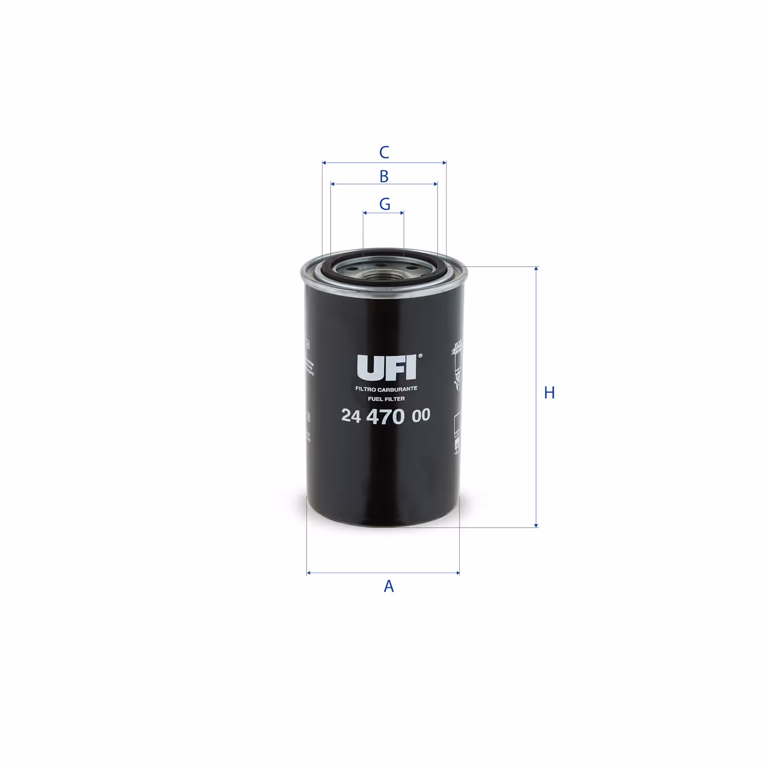FILTRE À CARBURANT, FILTRE À DIESEL À VISSER 24.470.00 - UFI FILTER