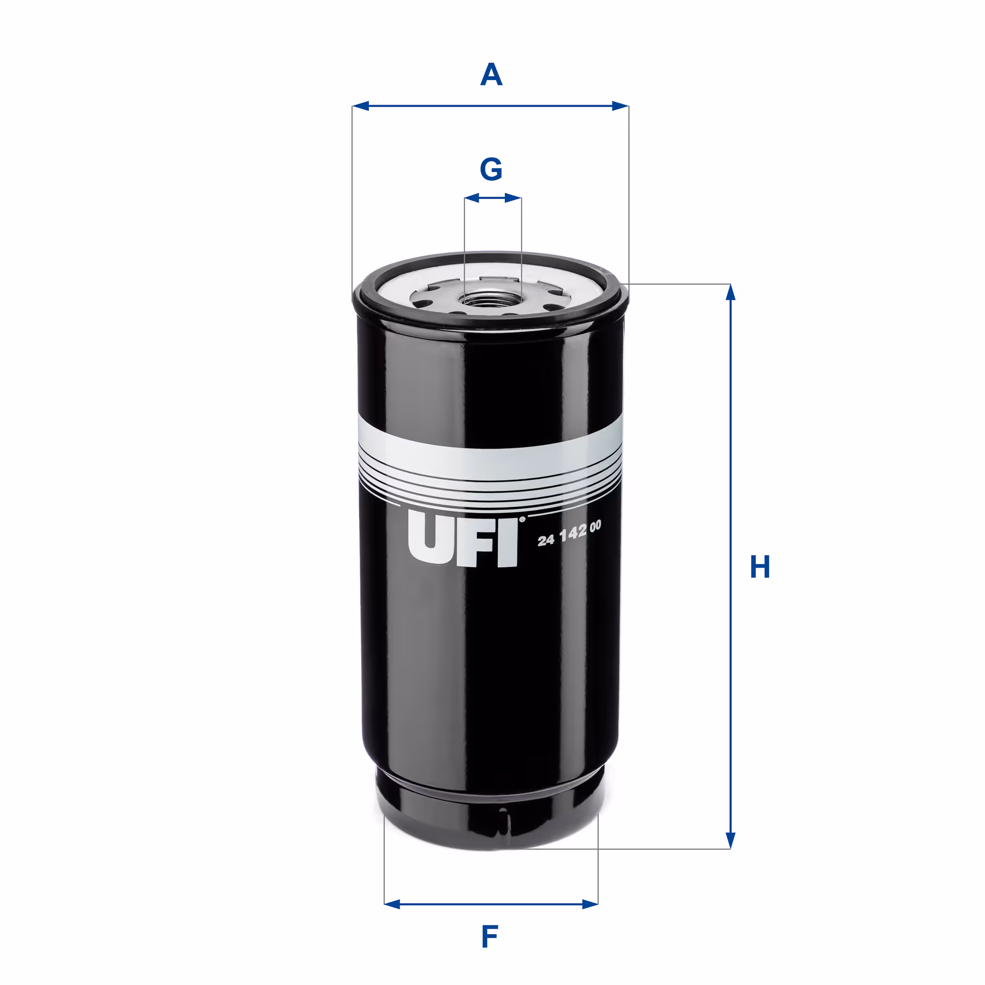 FILTRE À CARBURANT, FILTRE À DIESEL À VISSER 24.142.00 - UFI FILTER