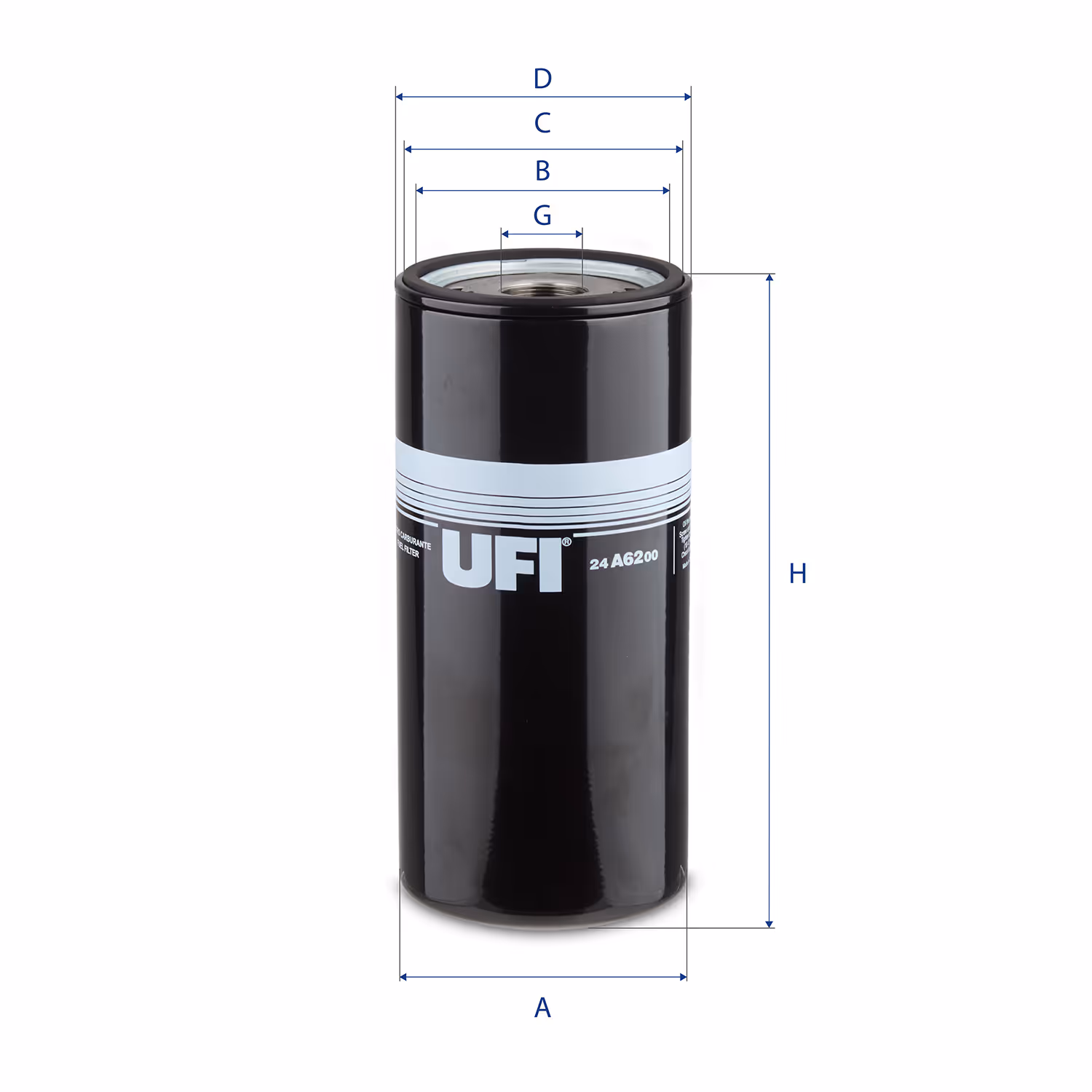 FILTRE À CARBURANT, FILTRE À DIESEL À VISSER 24.A62.00 - UFI FILTER