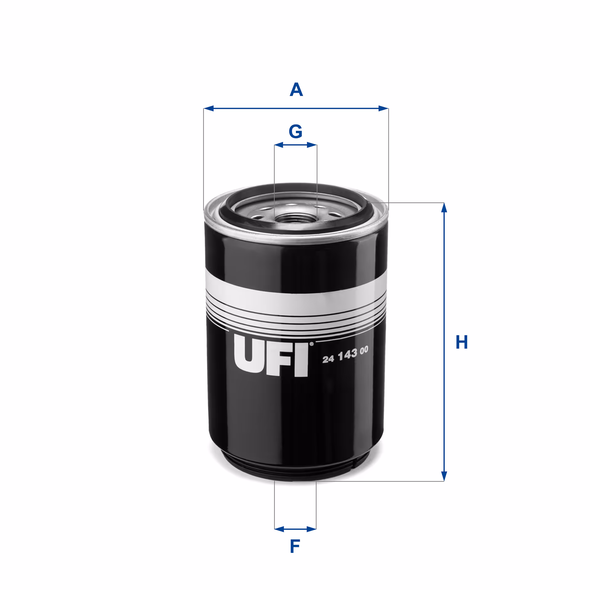 FILTRE À CARBURANT, FILTRE À DIESEL À VISSER 24.143.00 - UFI FILTER