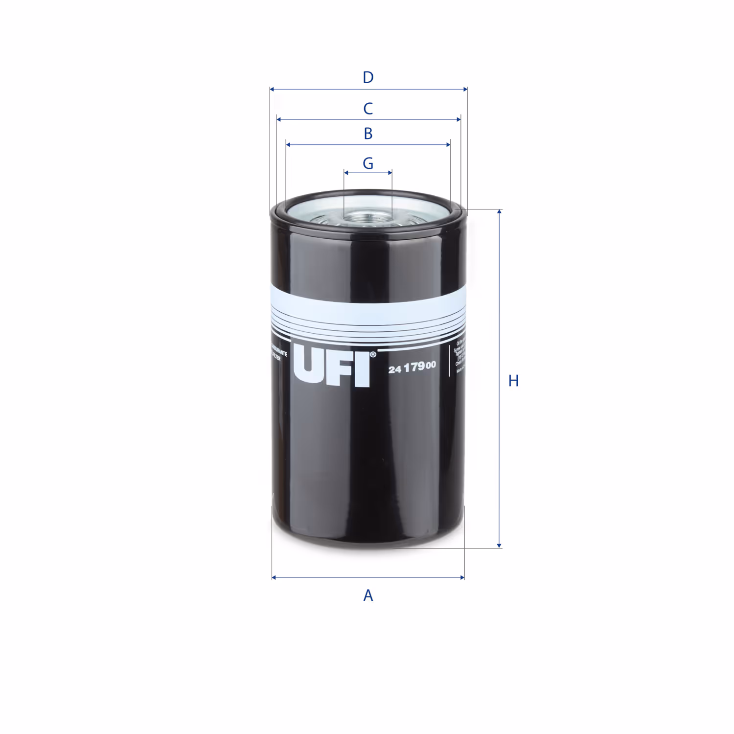 FILTRE À CARBURANT, FILTRE À DIESEL À VISSER 24.179.00 - UFI FILTER