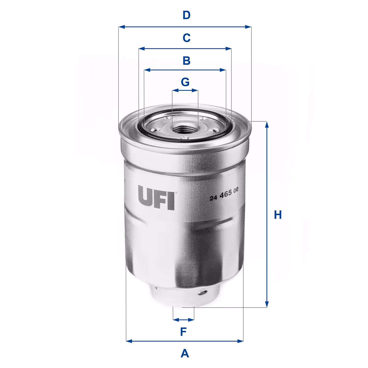 FILTRE À CARBURANT, FILTRE À DIESEL À VISSER 24.465.00 - UFI FILTER