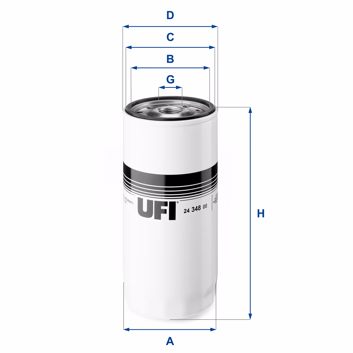 FILTRE À CARBURANT, FILTRE À DIESEL À VISSER 24.348.00 - UFI FILTER