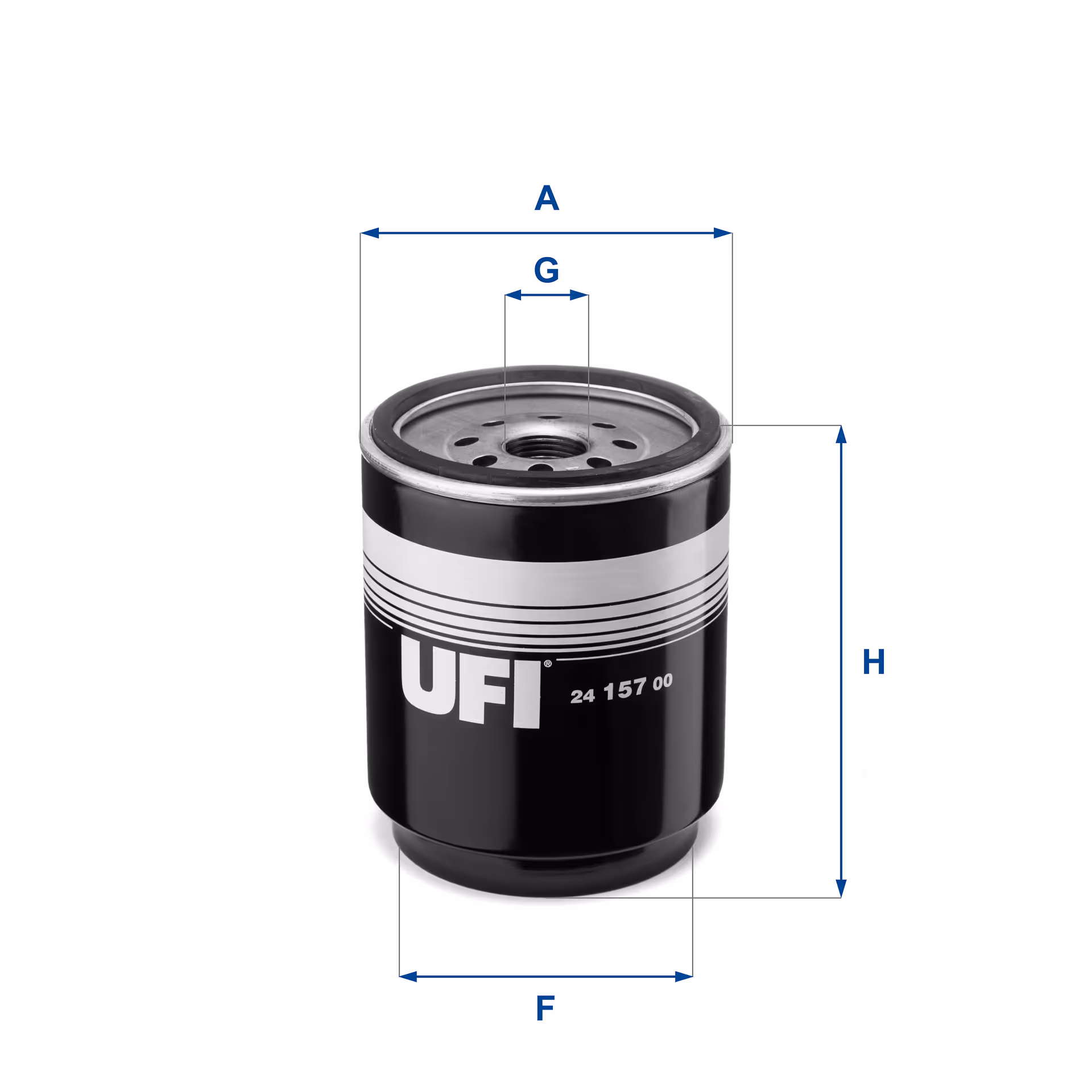FILTRE À CARBURANT, FILTRE À DIESEL À VISSER 24.157.00 - UFI FILTER