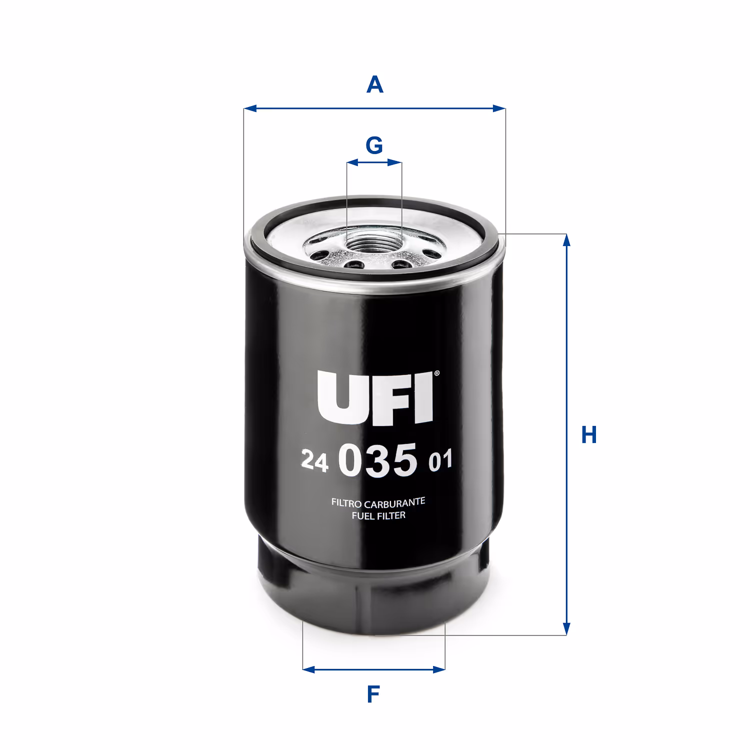 FILTRE À CARBURANT, FILTRE À DIESEL À VISSER 24.035.01 - UFI FILTER
