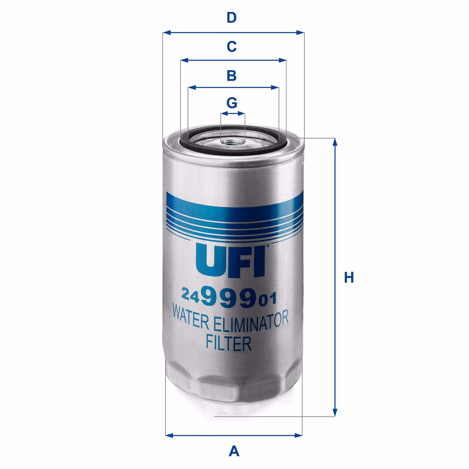 FILTRE À CARBURANT, FILTRE À DIESEL À VISSER 24.999.01 - UFI FILTER