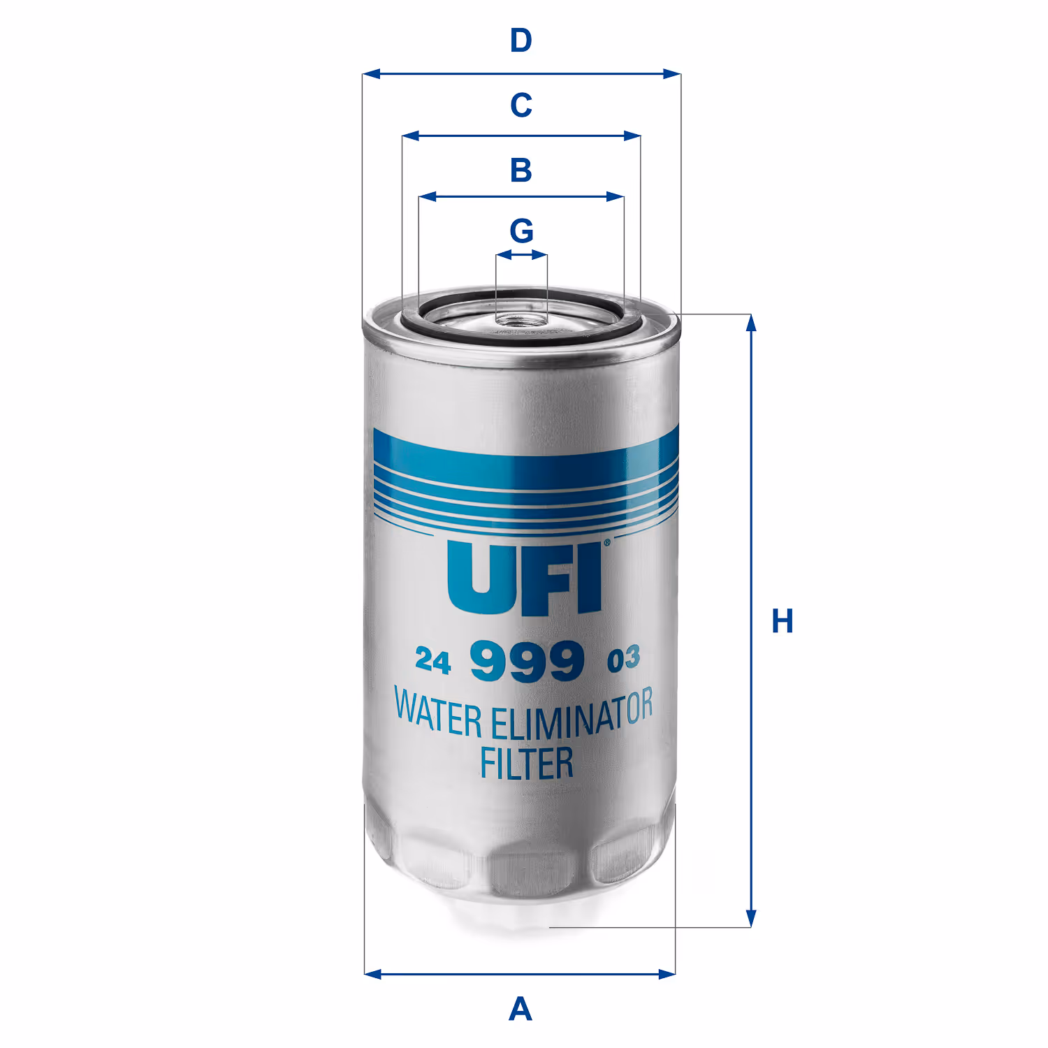 FILTRE À CARBURANT, FILTRE À DIESEL À VISSER 24.999.03 - UFI FILTER