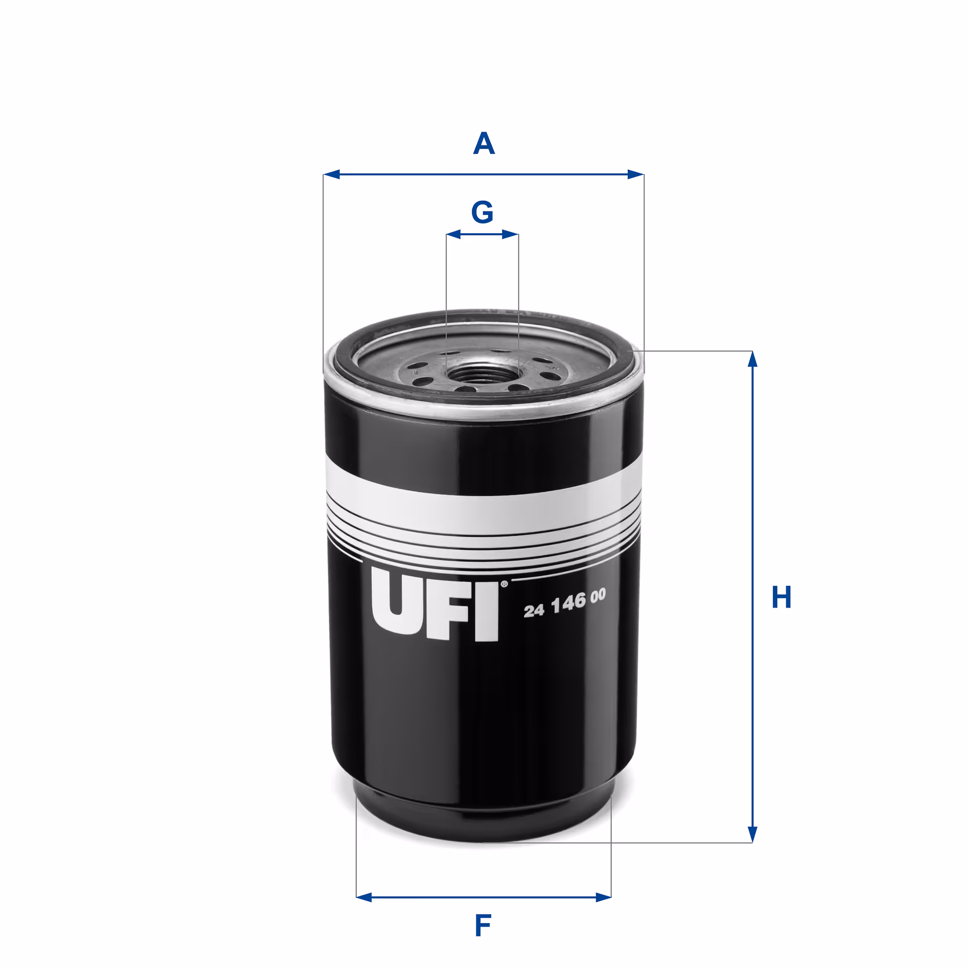 FILTRE À CARBURANT, FILTRE À DIESEL À VISSER 24.146.00 - UFI FILTER