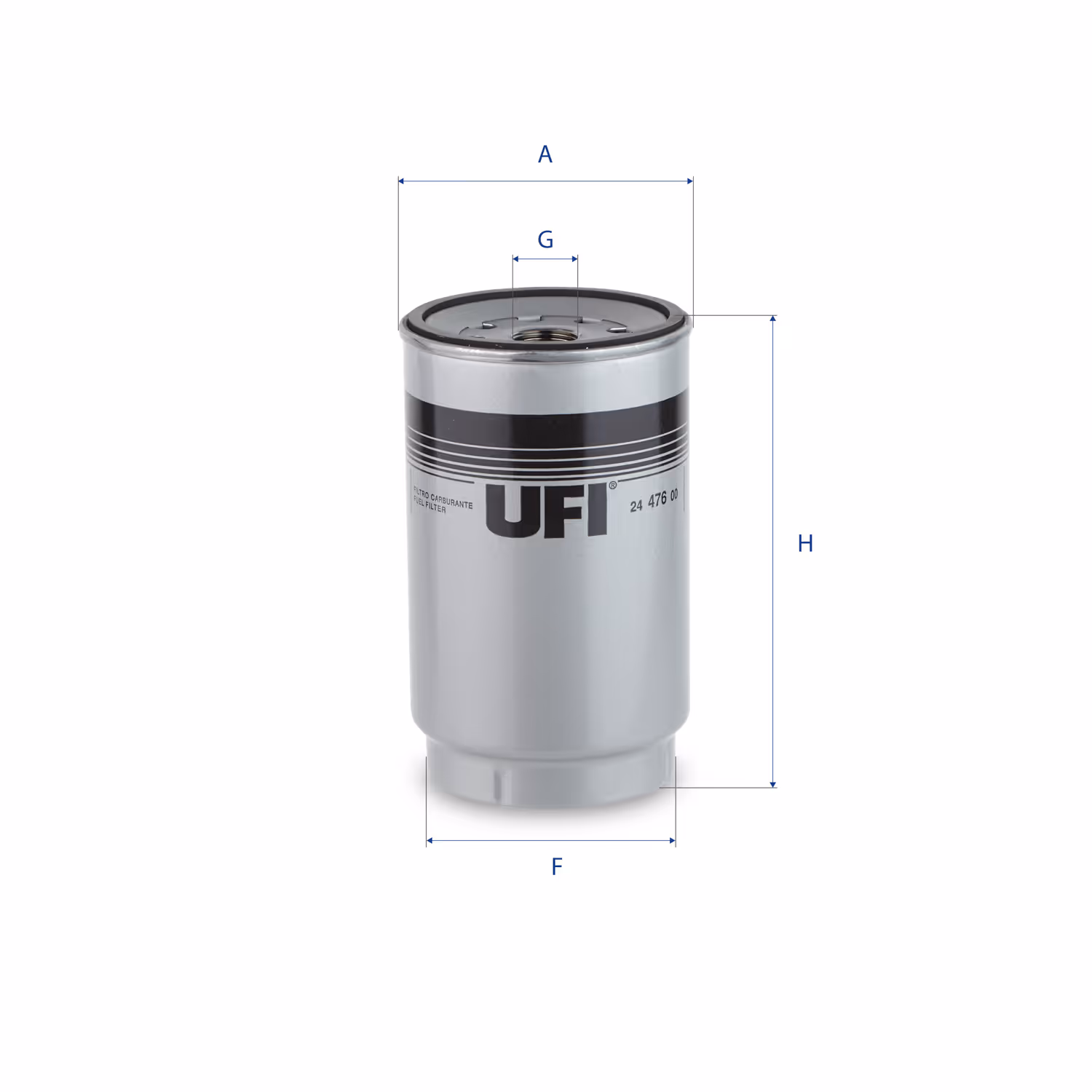 FILTRE À CARBURANT, FILTRE À DIESEL À VISSER 24.476.00 - UFI FILTER