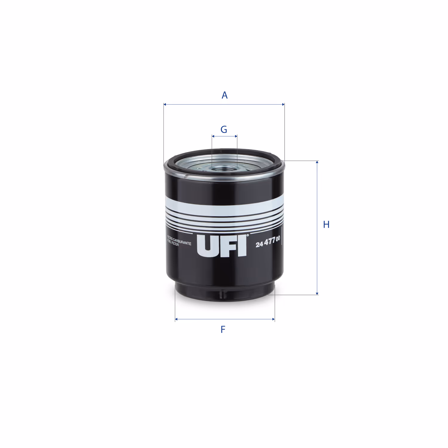 FILTRE À CARBURANT, FILTRE À DIESEL À VISSER 24.477.00 - UFI FILTER