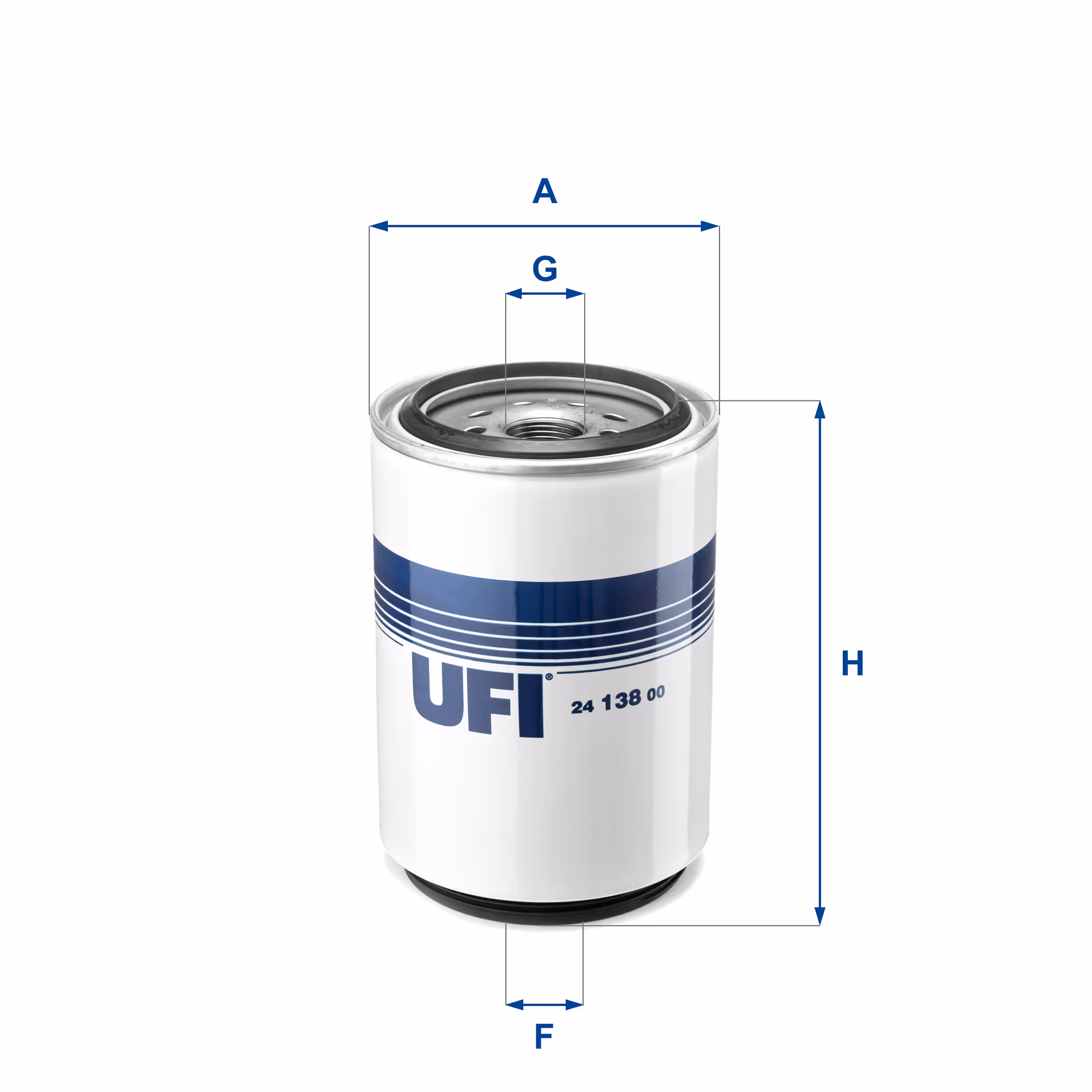 FILTRE À CARBURANT, FILTRE À DIESEL À VISSER 24.138.00 - UFI FILTER