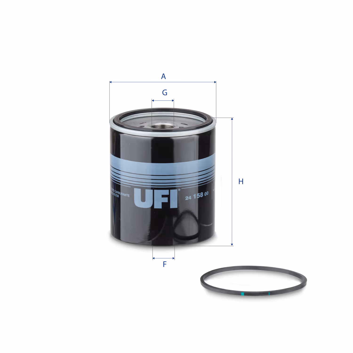 FILTRE À CARBURANT, FILTRE À DIESEL À VISSER 24.158.00 - UFI FILTER