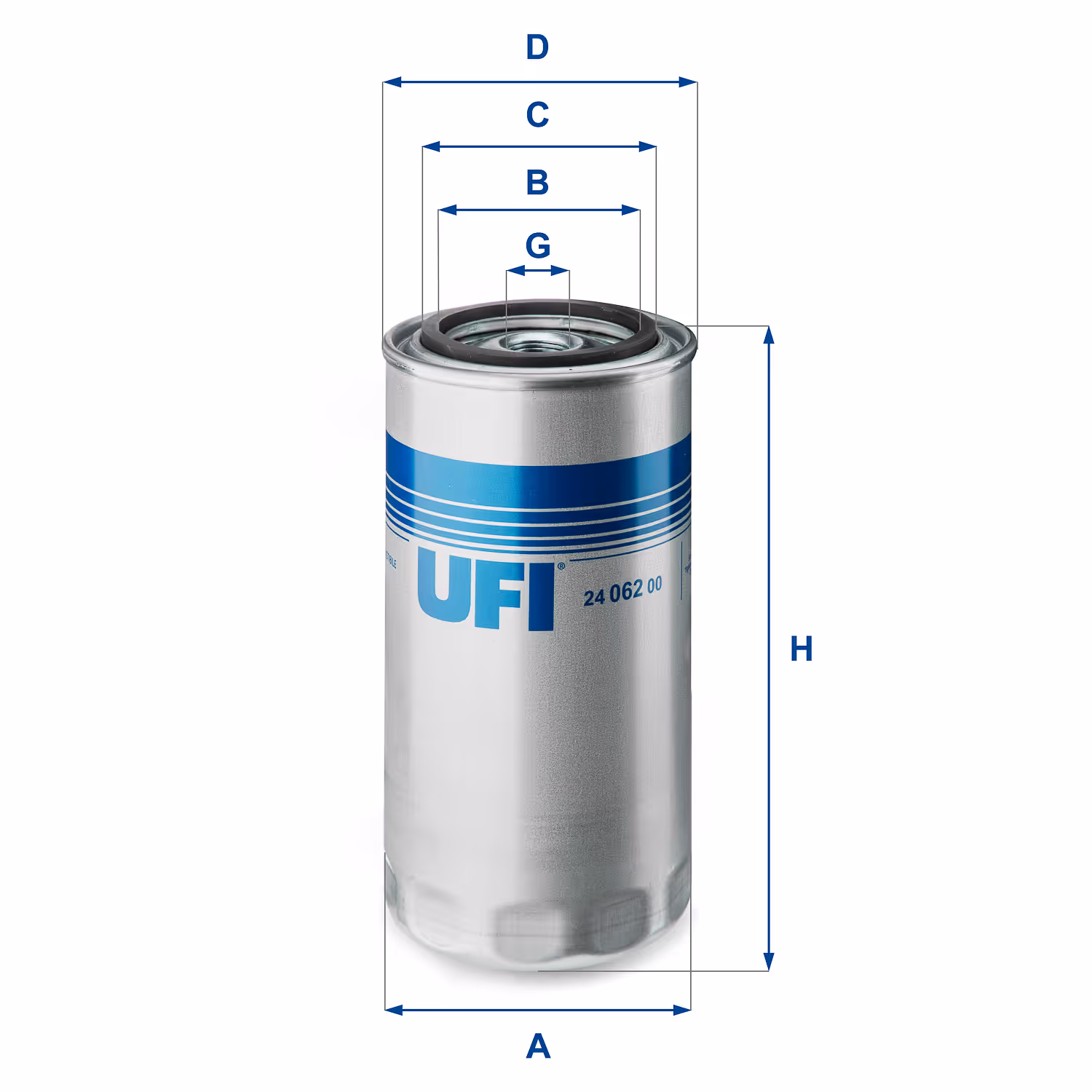 FILTRE À CARBURANT, FILTRE À DIESEL À VISSER 24.062.00 - UFI FILTER