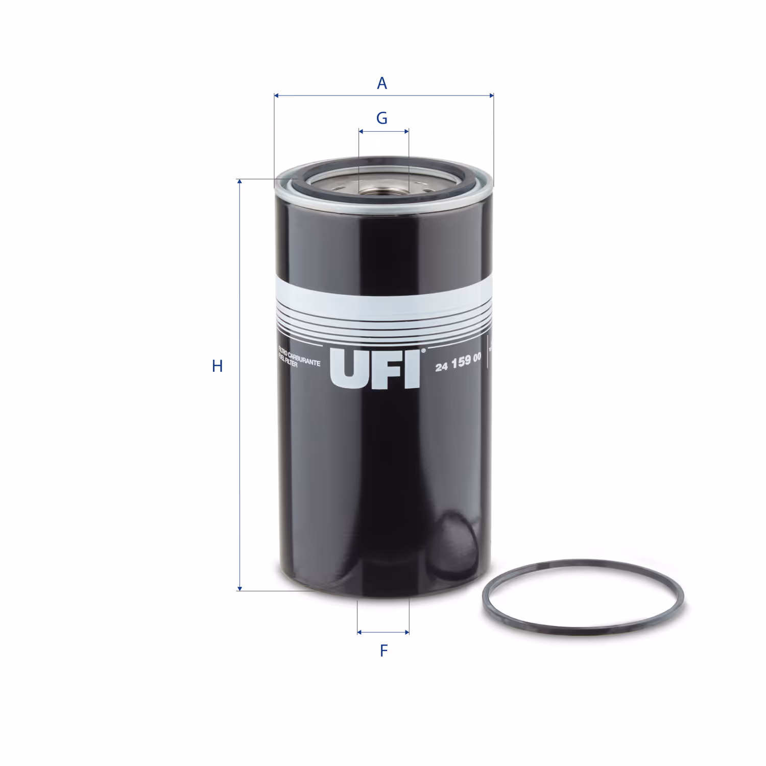 FILTRE À CARBURANT, FILTRE À DIESEL À VISSER 24.159.00 - UFI FILTER