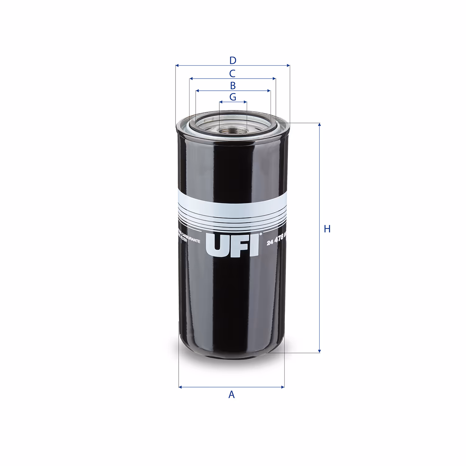 FILTRE À CARBURANT, FILTRE À DIESEL À VISSER 24.478.00 - UFI FILTER