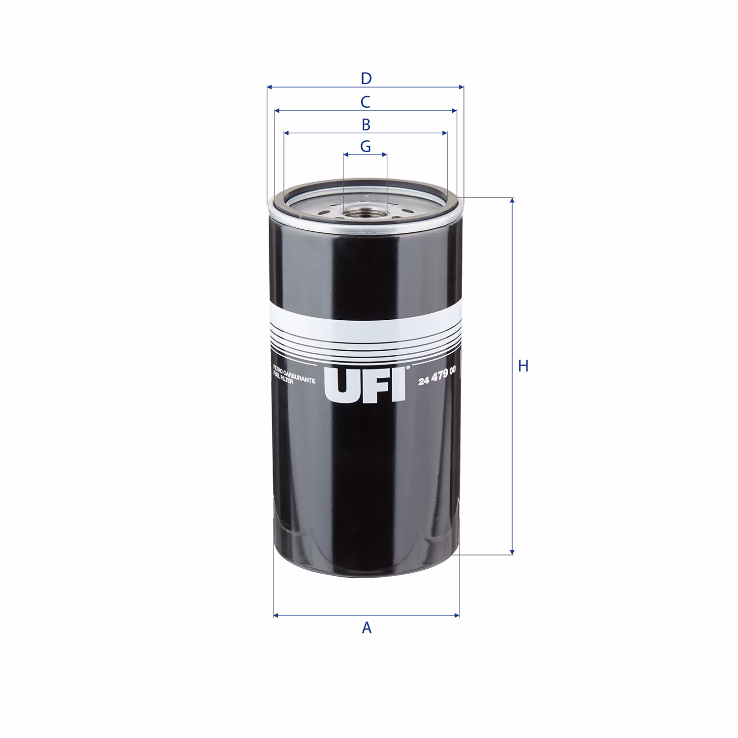 FILTRE À CARBURANT, FILTRE À DIESEL À VISSER 24.479.00 - UFI FILTER