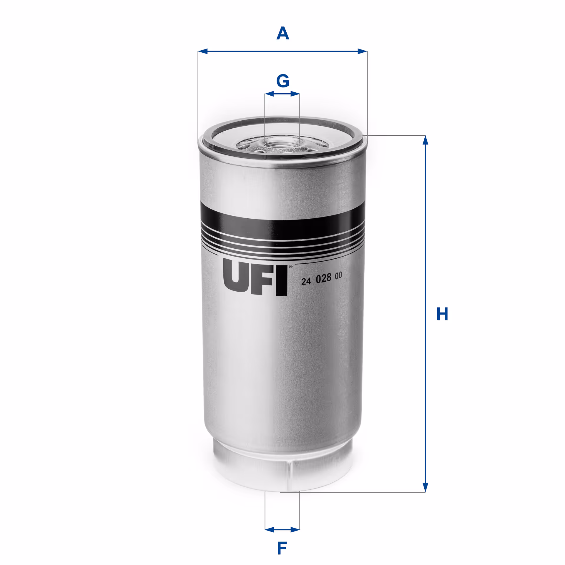 FILTRE À CARBURANT, FILTRE À DIESEL À VISSER 24.028.00 - UFI FILTER