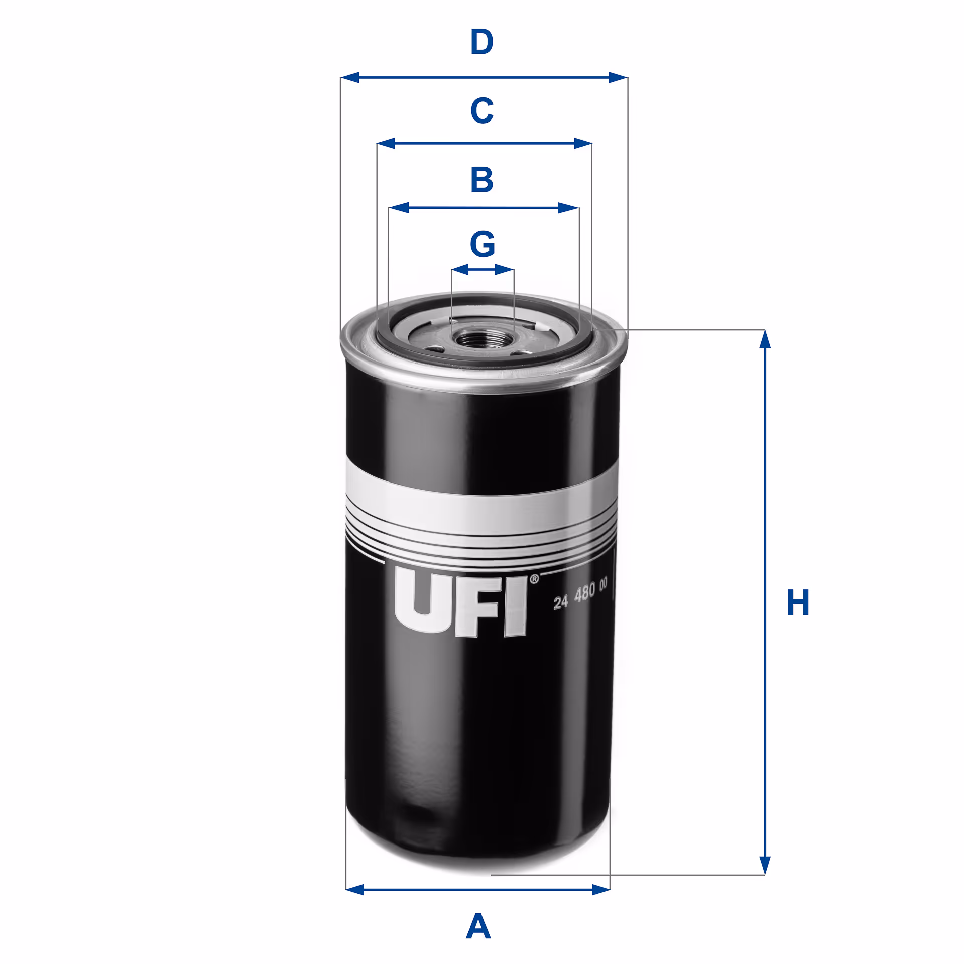 FILTRE À CARBURANT, FILTRE À DIESEL À VISSER 24.480.00 - UFI FILTER