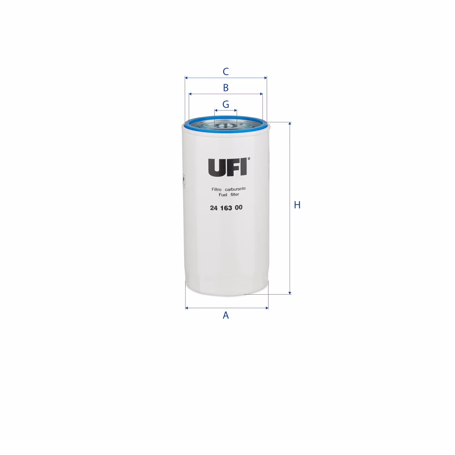 FILTRE À CARBURANT, FILTRE À DIESEL À VISSER 24.163.00 - UFI FILTER