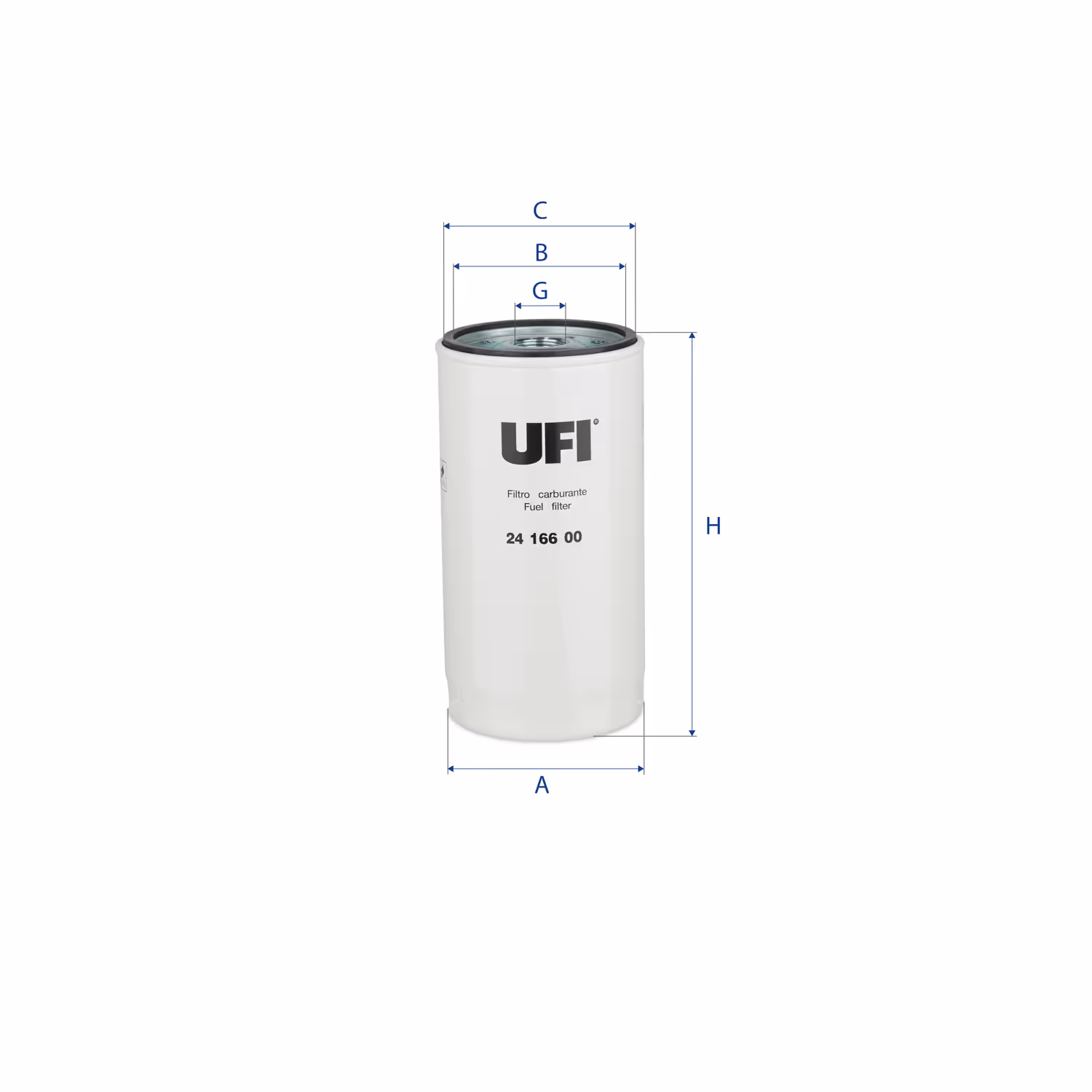 FILTRE À CARBURANT, FILTRE À DIESEL À VISSER 24.166.00 - UFI FILTER