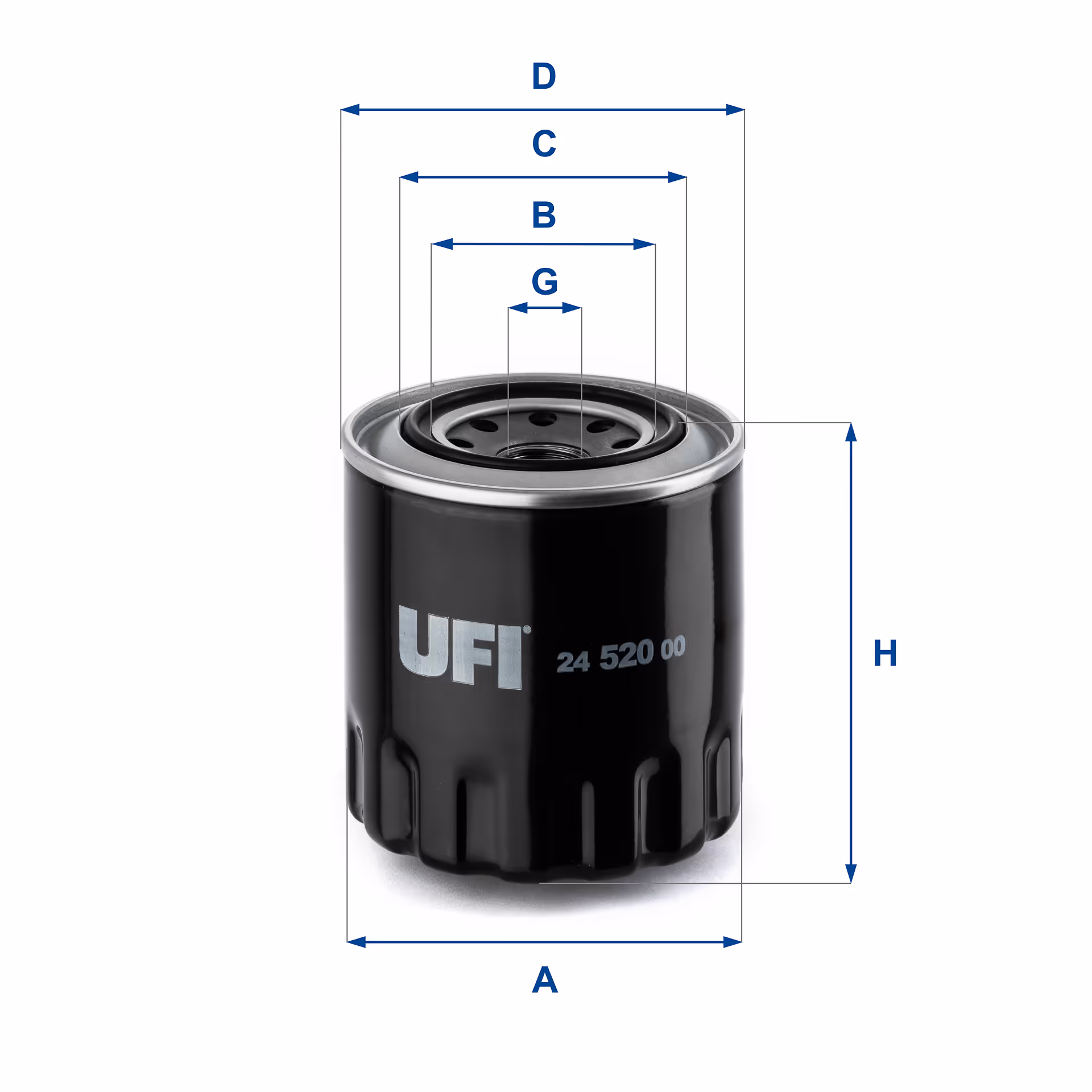 FILTRE À CARBURANT, FILTRE À DIESEL À VISSER 24.520.00 - UFI FILTER