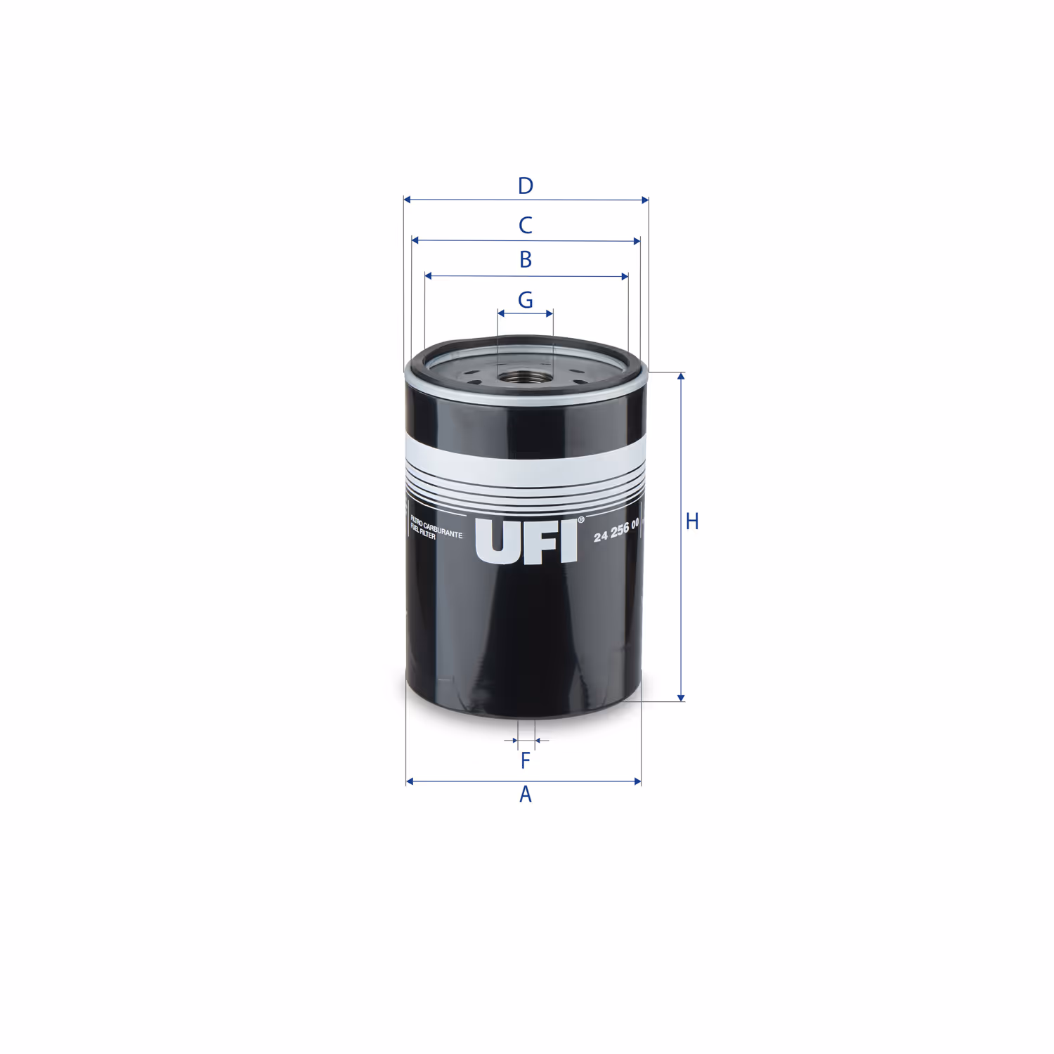 FILTRE À CARBURANT, FILTRE À DIESEL À VISSER 24.256.00 - UFI FILTER