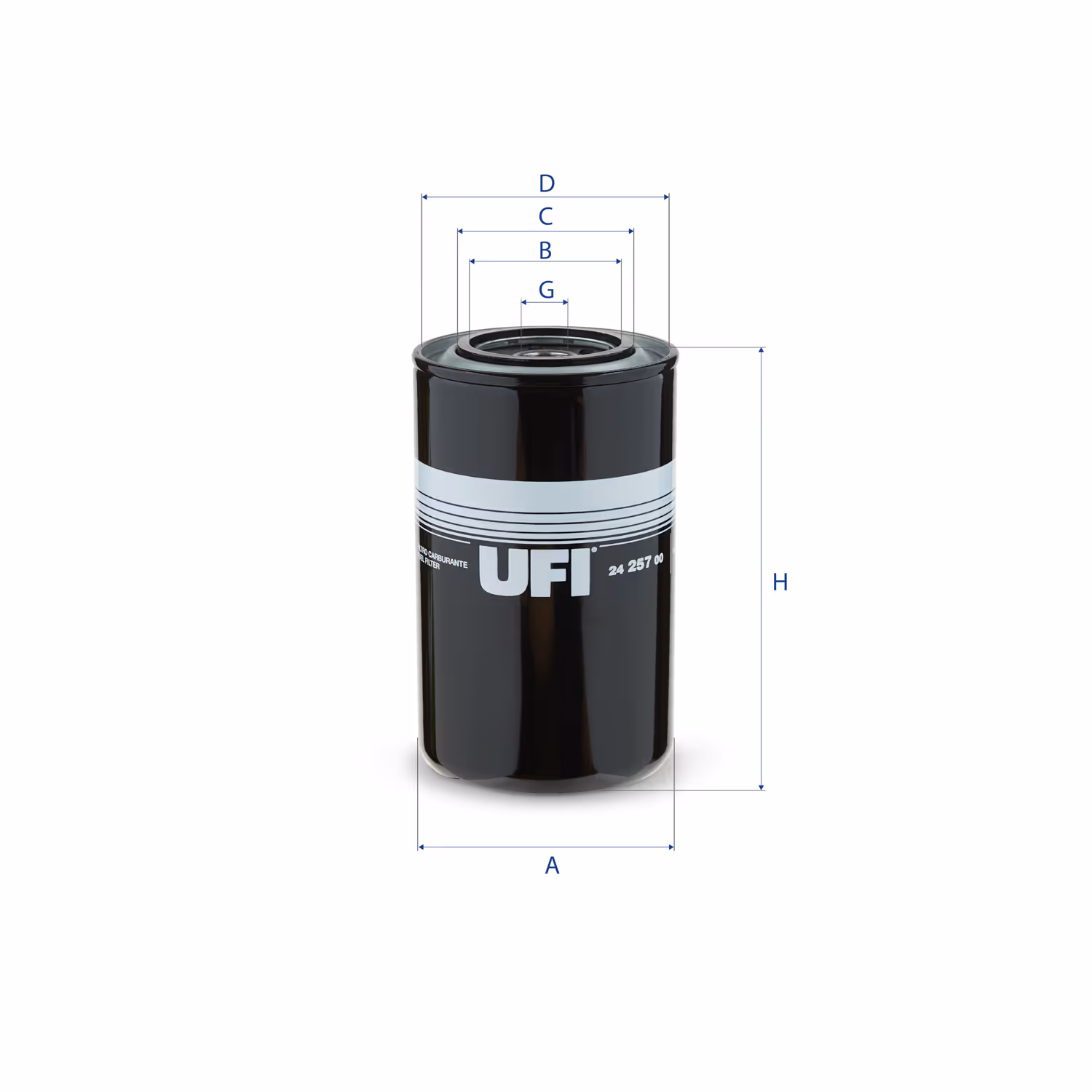 FILTRE À CARBURANT, FILTRE À DIESEL À VISSER 24.257.00 - UFI FILTER