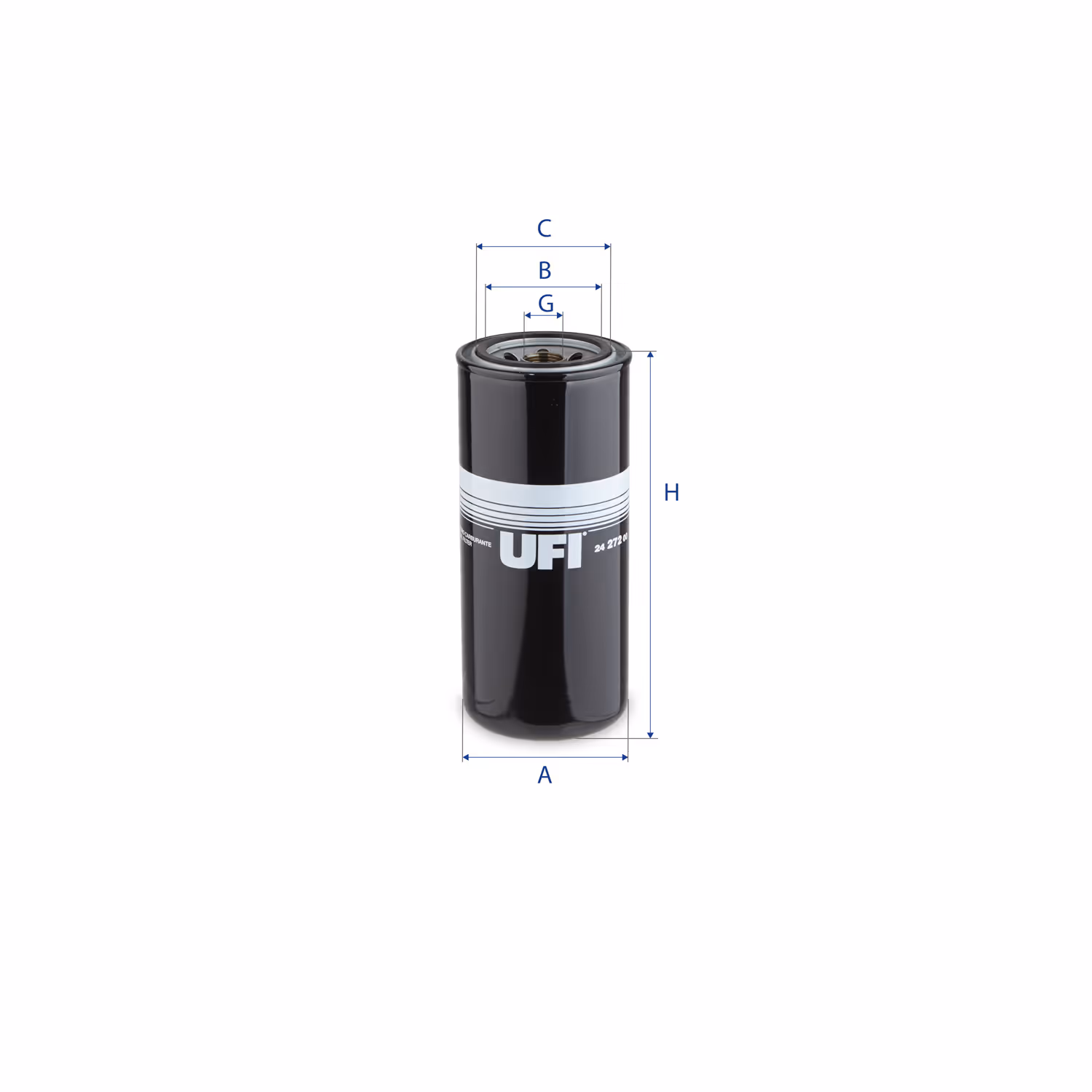 FILTRE À CARBURANT, FILTRE À DIESEL À VISSER 24.272.00 - UFI FILTER