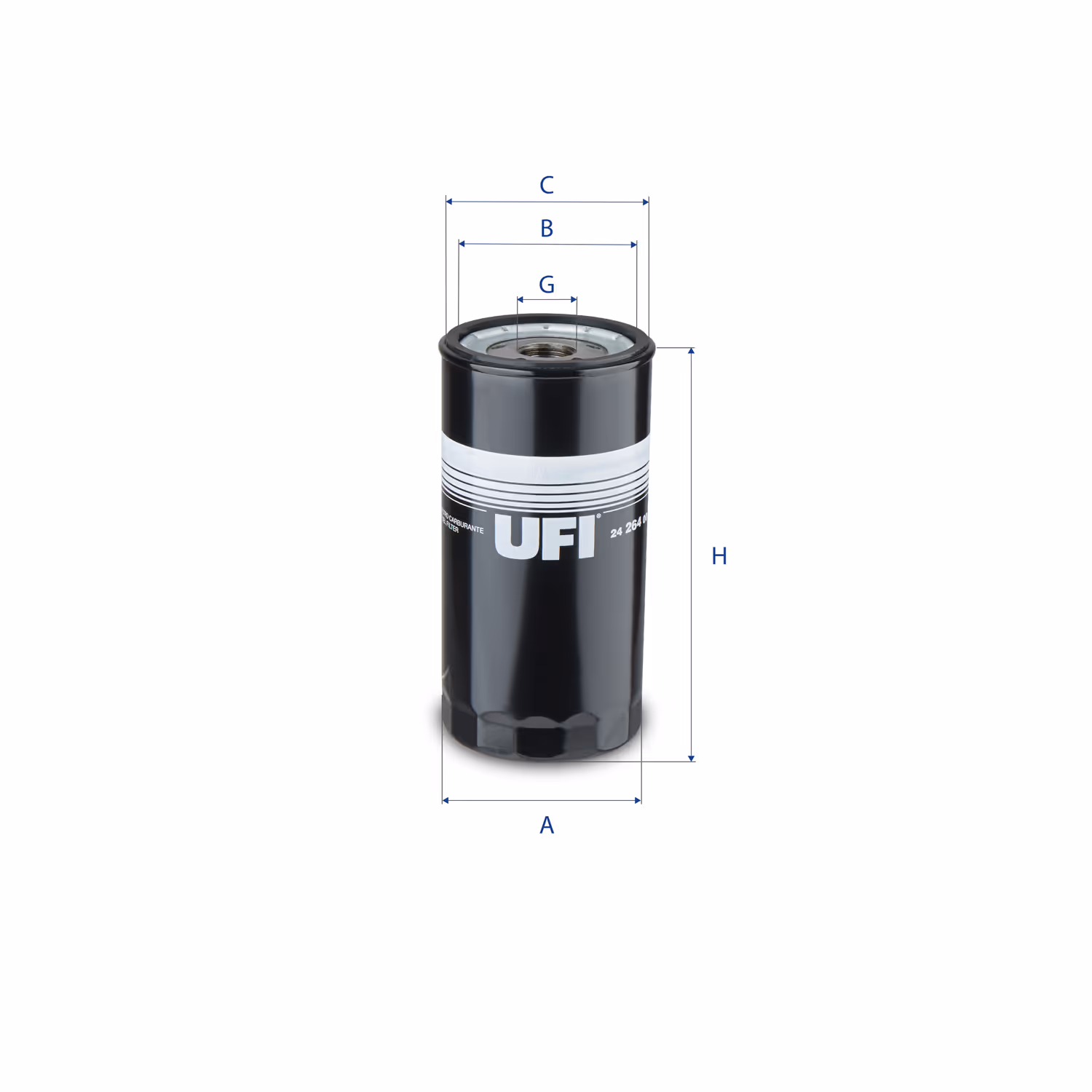 FILTRE À CARBURANT, FILTRE À DIESEL À VISSER 24.264.00 - UFI FILTER