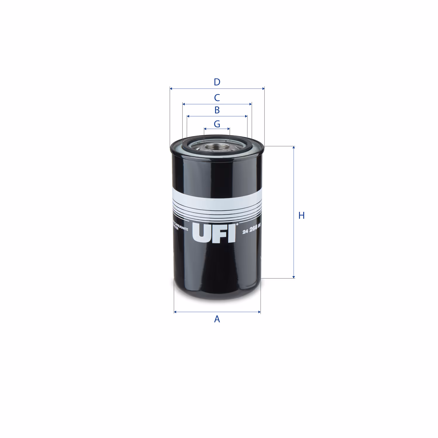 FILTRE À CARBURANT, FILTRE À DIESEL À VISSER 24.266.00 - UFI FILTER