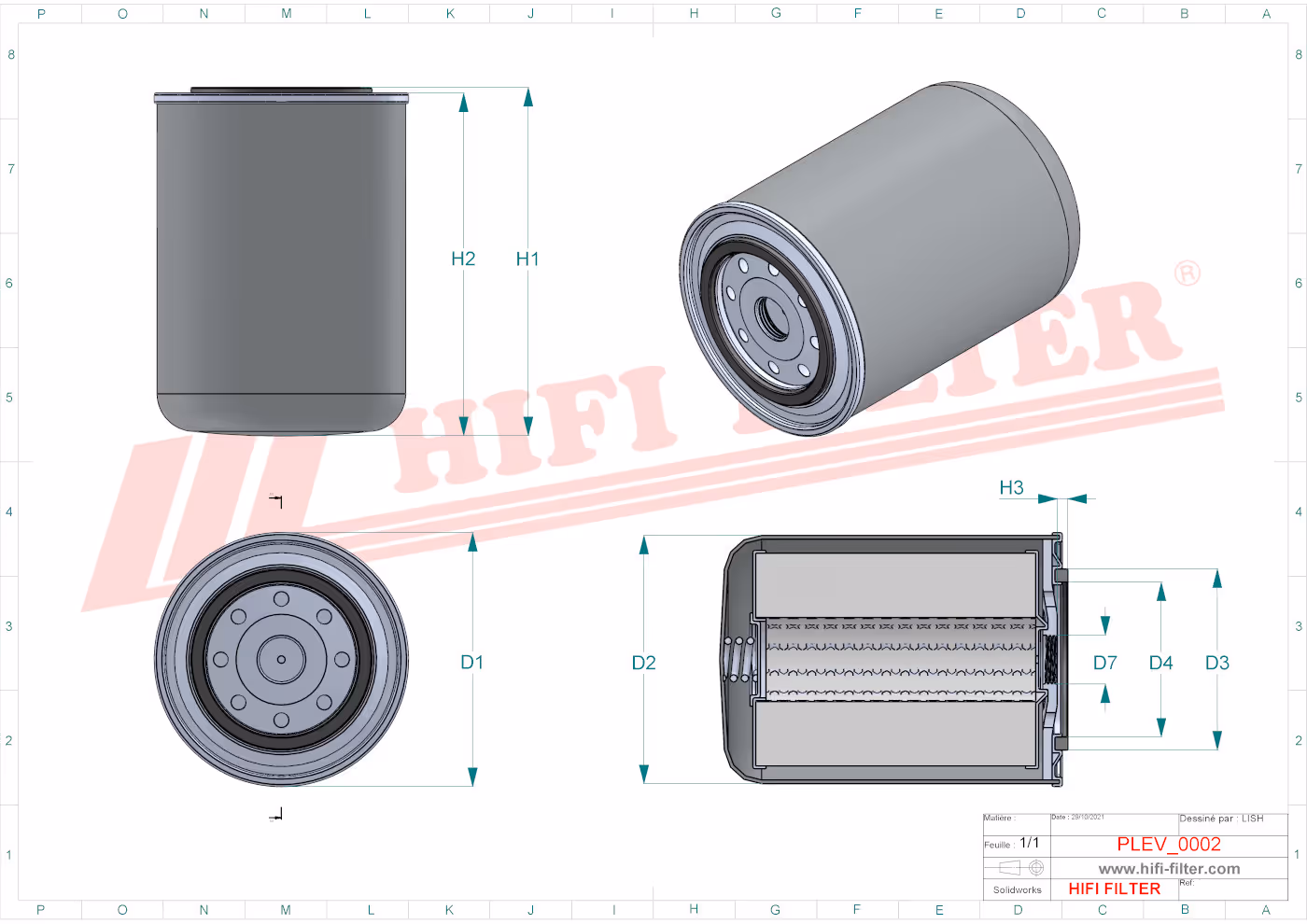 FILTRE EAU MOTEUR Hifi Filter WE 2123