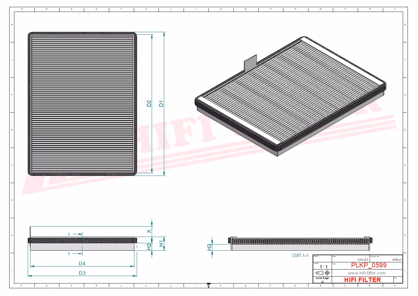 FILTRE HABITACLE Hifi Filter SC 50346