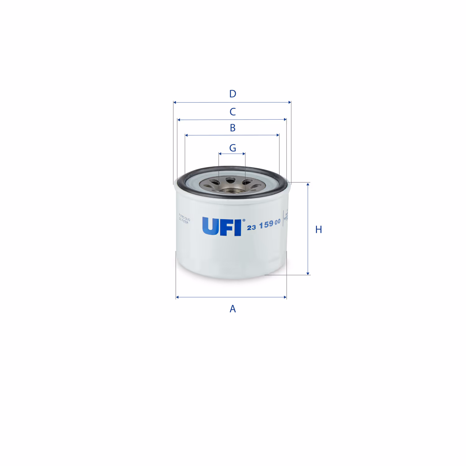 FILTRE À HUILE, À VISSER 23.159.00 - UFI FILTER