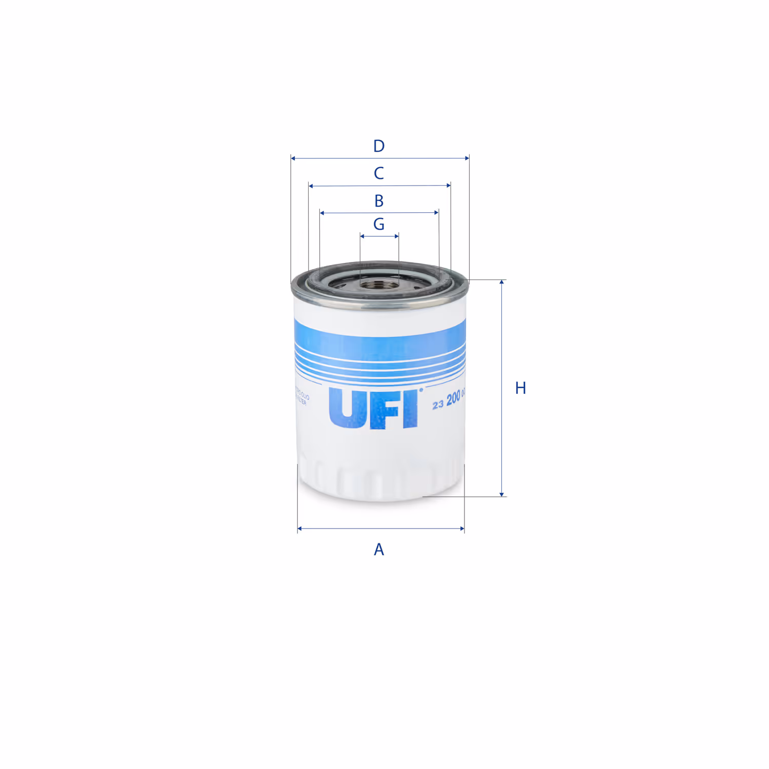 FILTRE À HUILE, À VISSER 23.200.00 - UFI FILTER