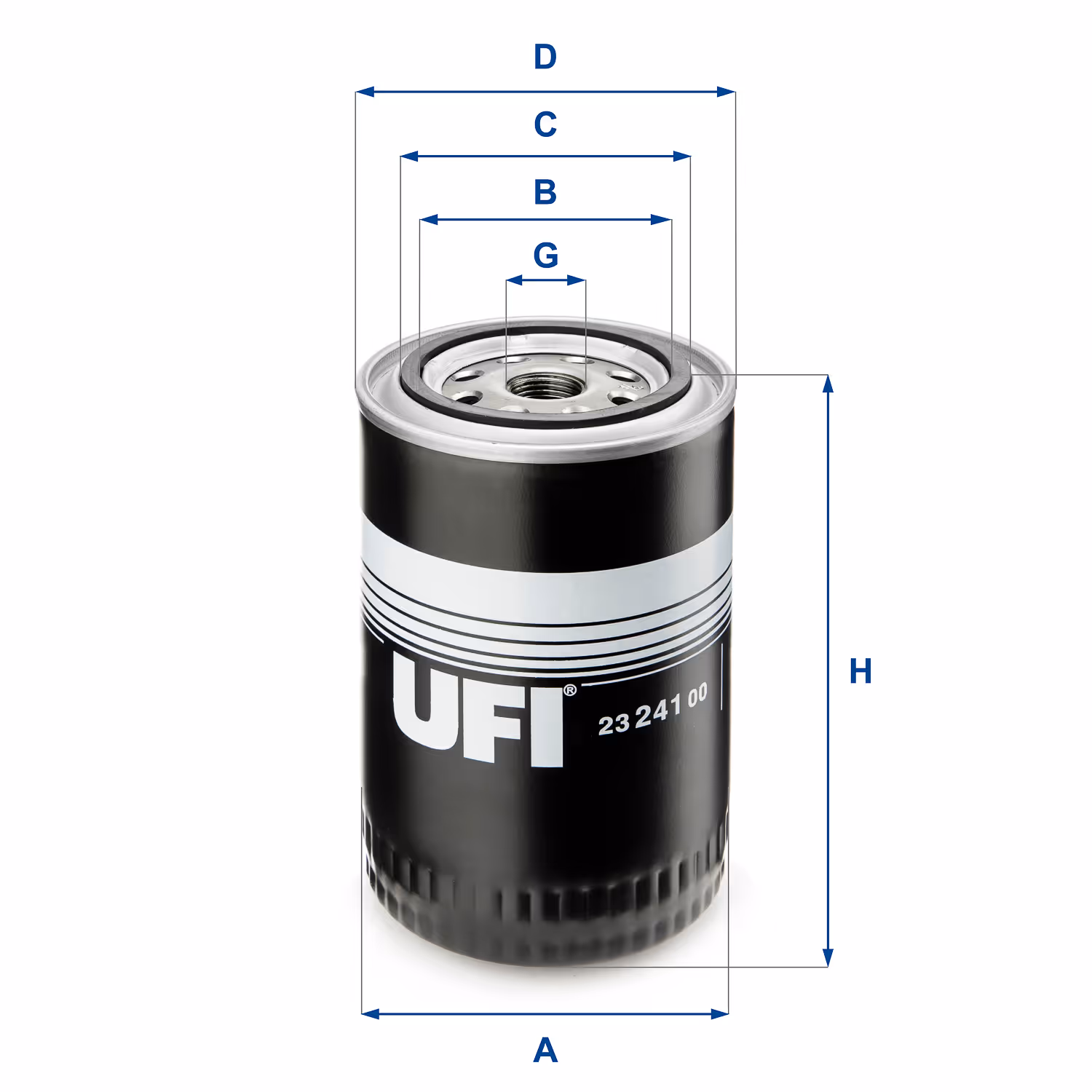 FILTRE À HUILE, À VISSER 23.241.00 - UFI FILTER