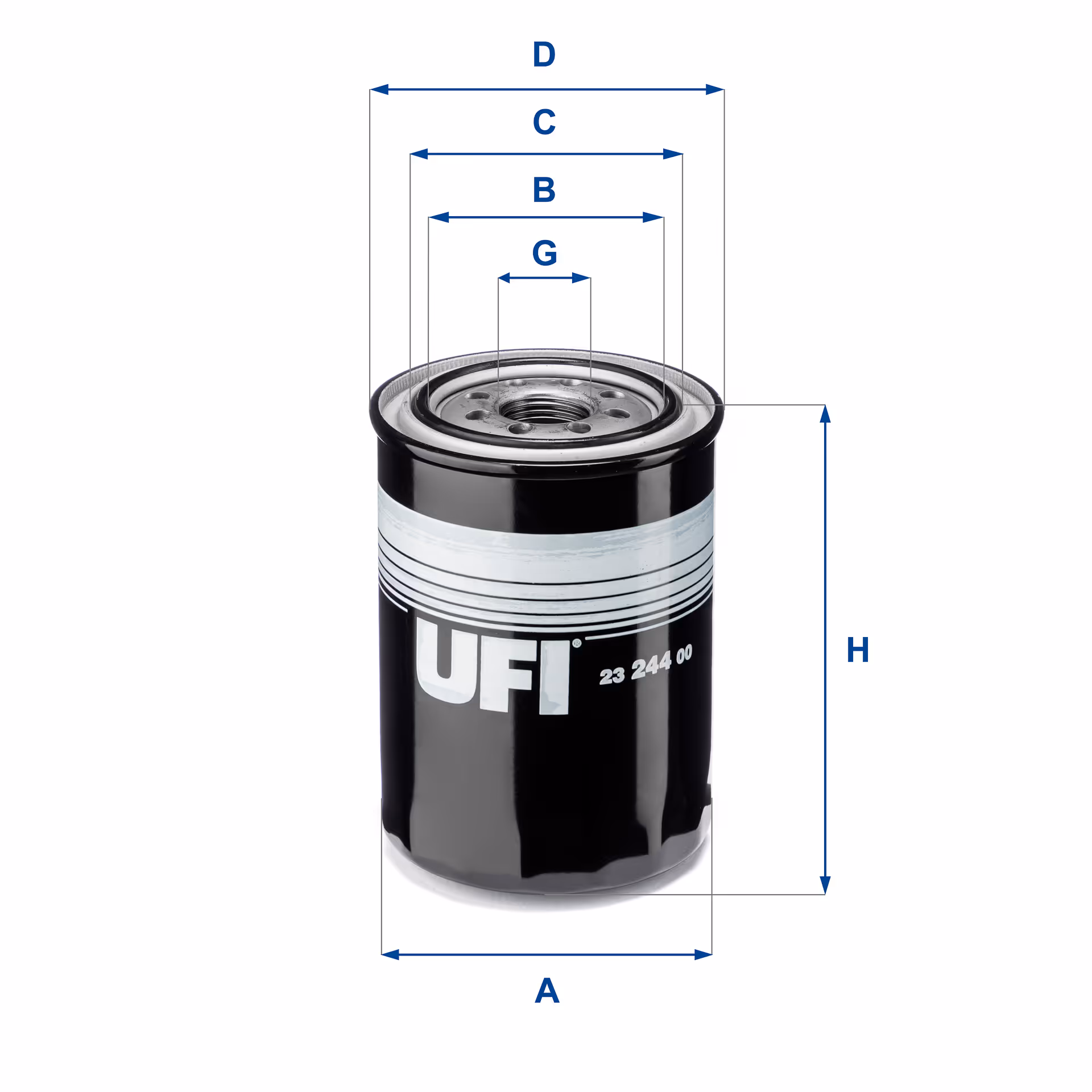 FILTRE À HUILE, À VISSER 23.244.00 - UFI FILTER