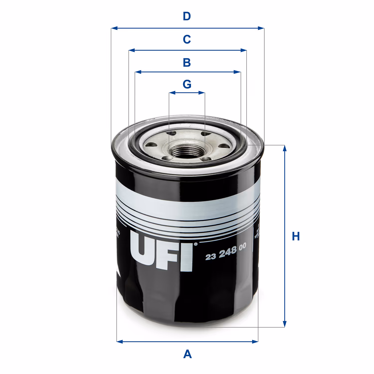 FILTRE À HUILE, À VISSER 23.248.00 - UFI FILTER