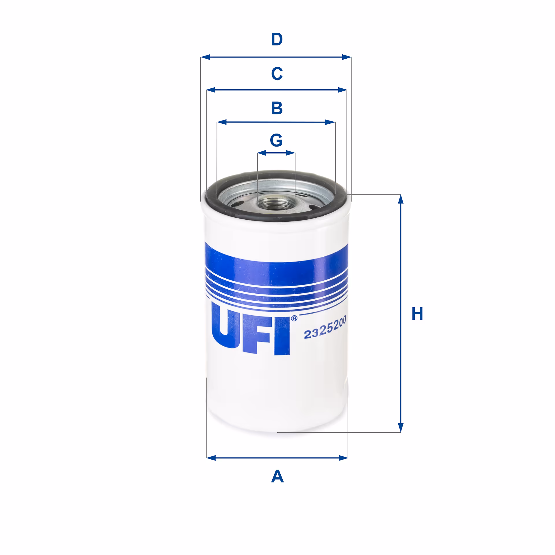 FILTRE À HUILE, À VISSER 23.252.00 - UFI FILTER
