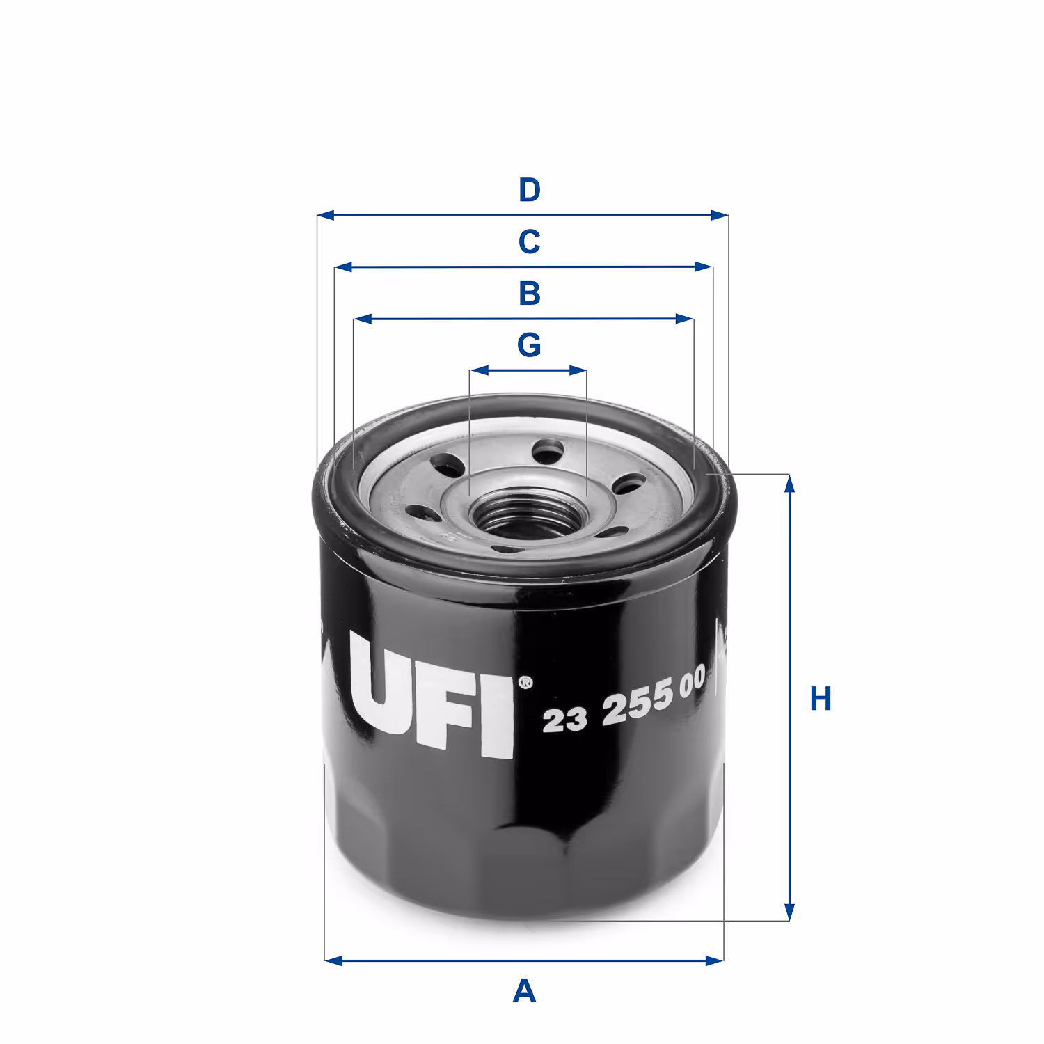FILTRE À HUILE, À VISSER 23.255.00 - UFI FILTER