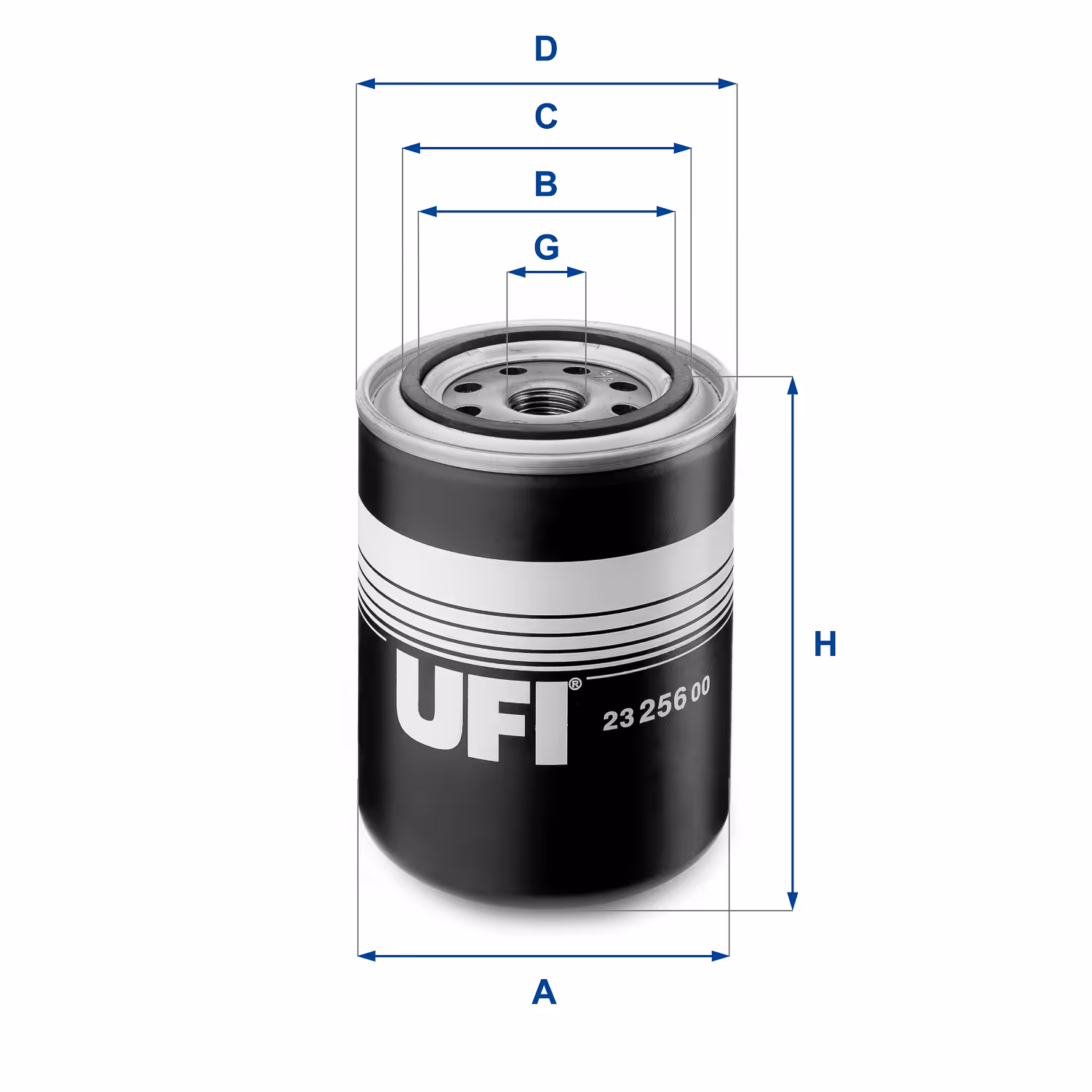 FILTRE À HUILE, À VISSER 23.256.00 - UFI FILTER