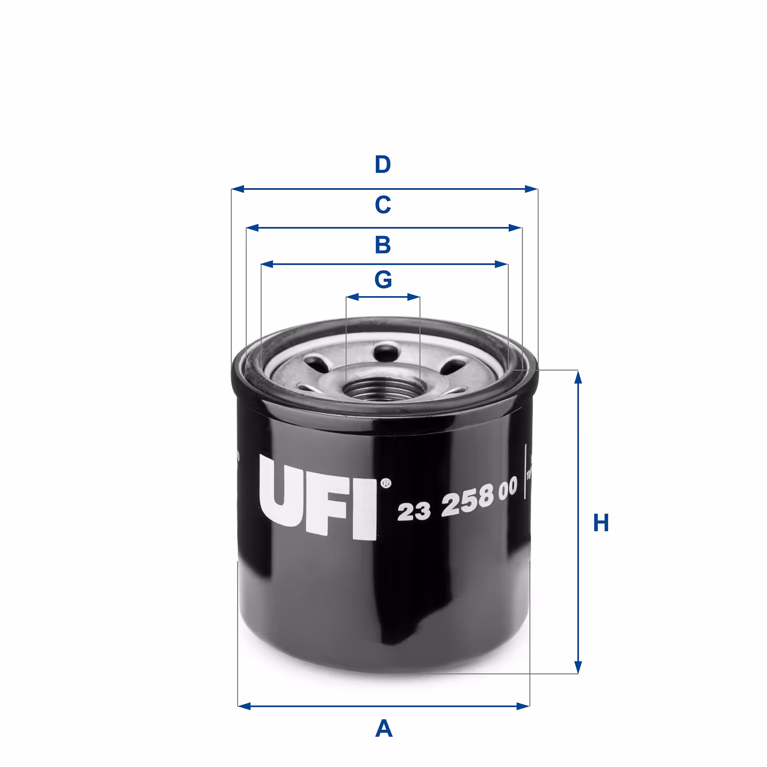 FILTRE À HUILE, À VISSER 23.258.00 - UFI FILTER