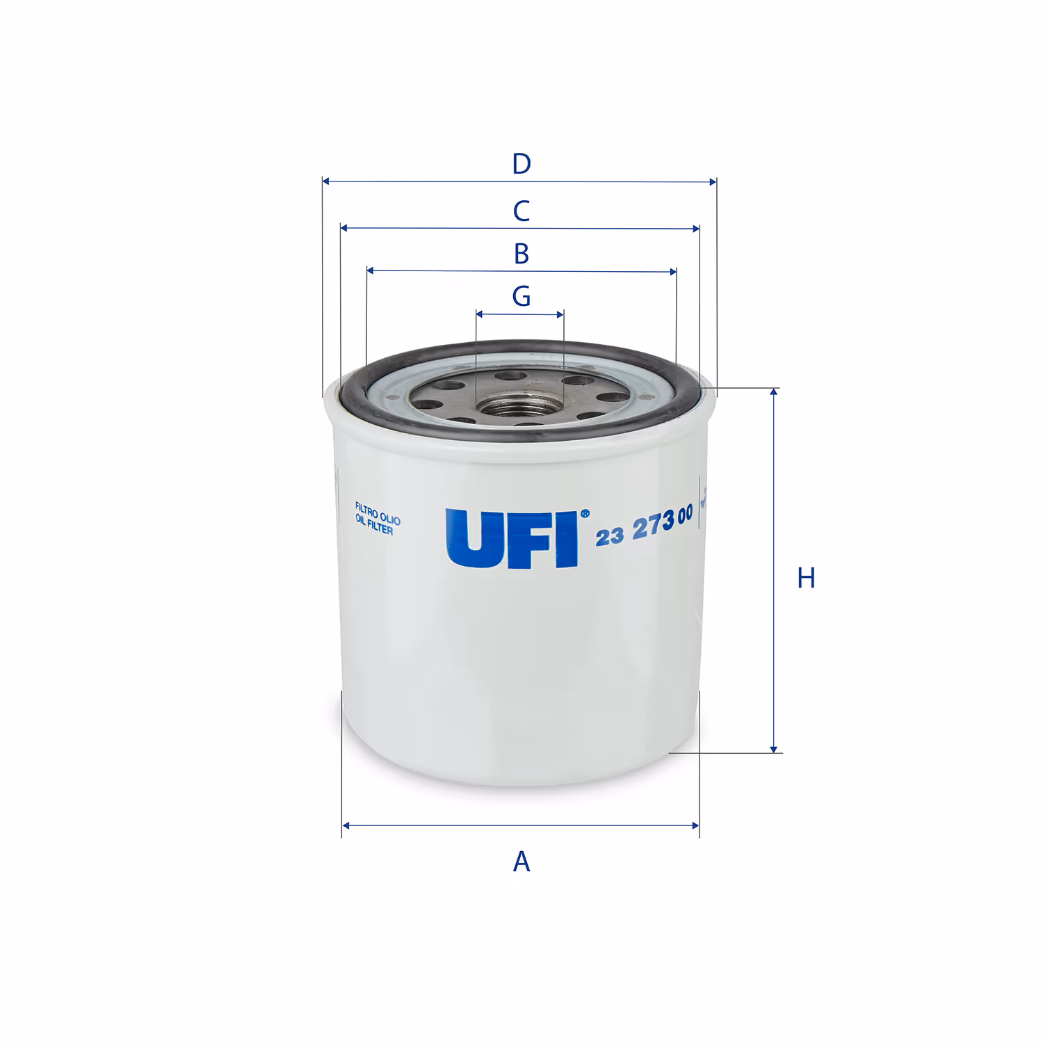 FILTRE À HUILE, À VISSER 23.273.00 - UFI FILTER