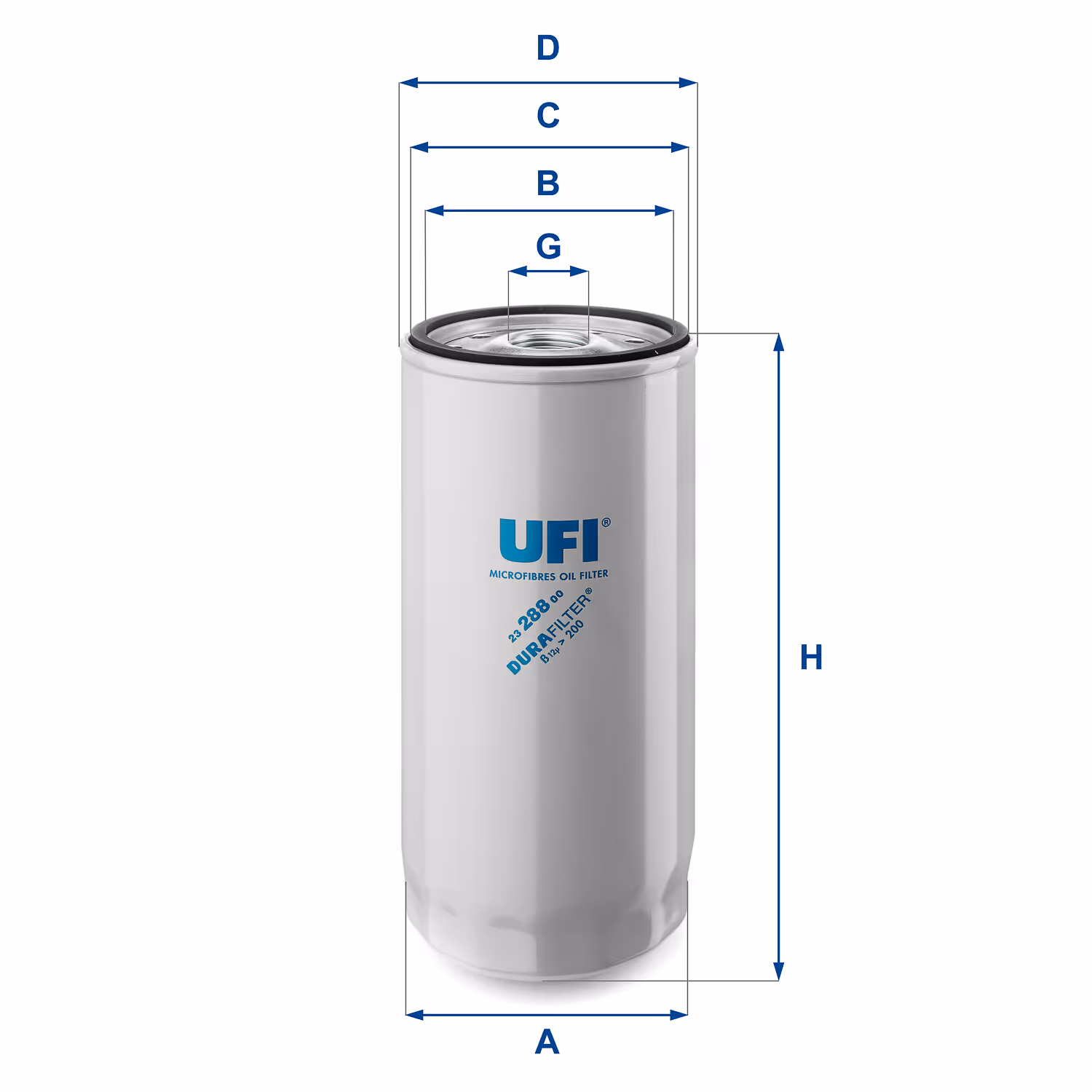 FILTRE À HUILE, À VISSER 23.288.00 - UFI FILTER