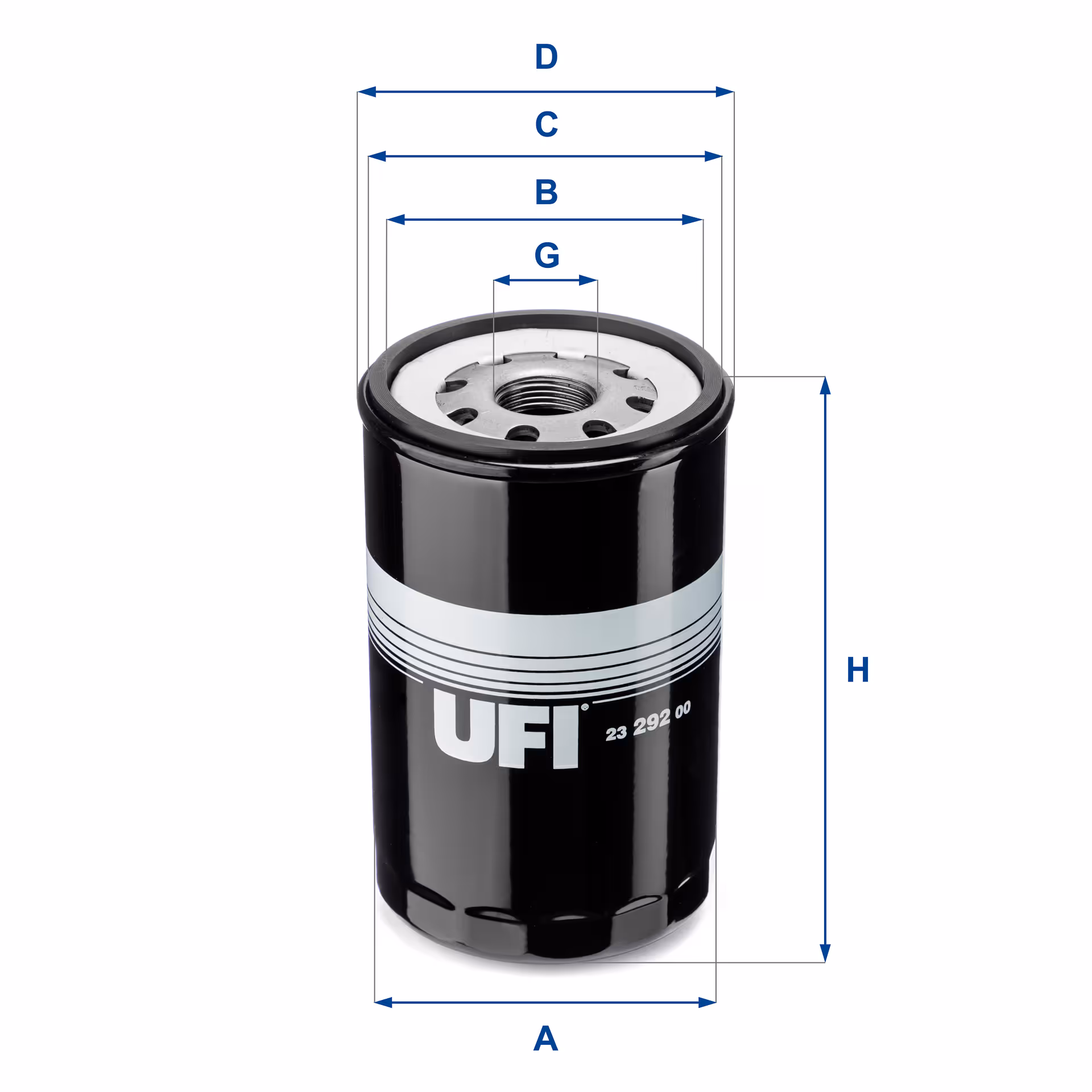 FILTRE À HUILE, À VISSER 23.292.00 - UFI FILTER