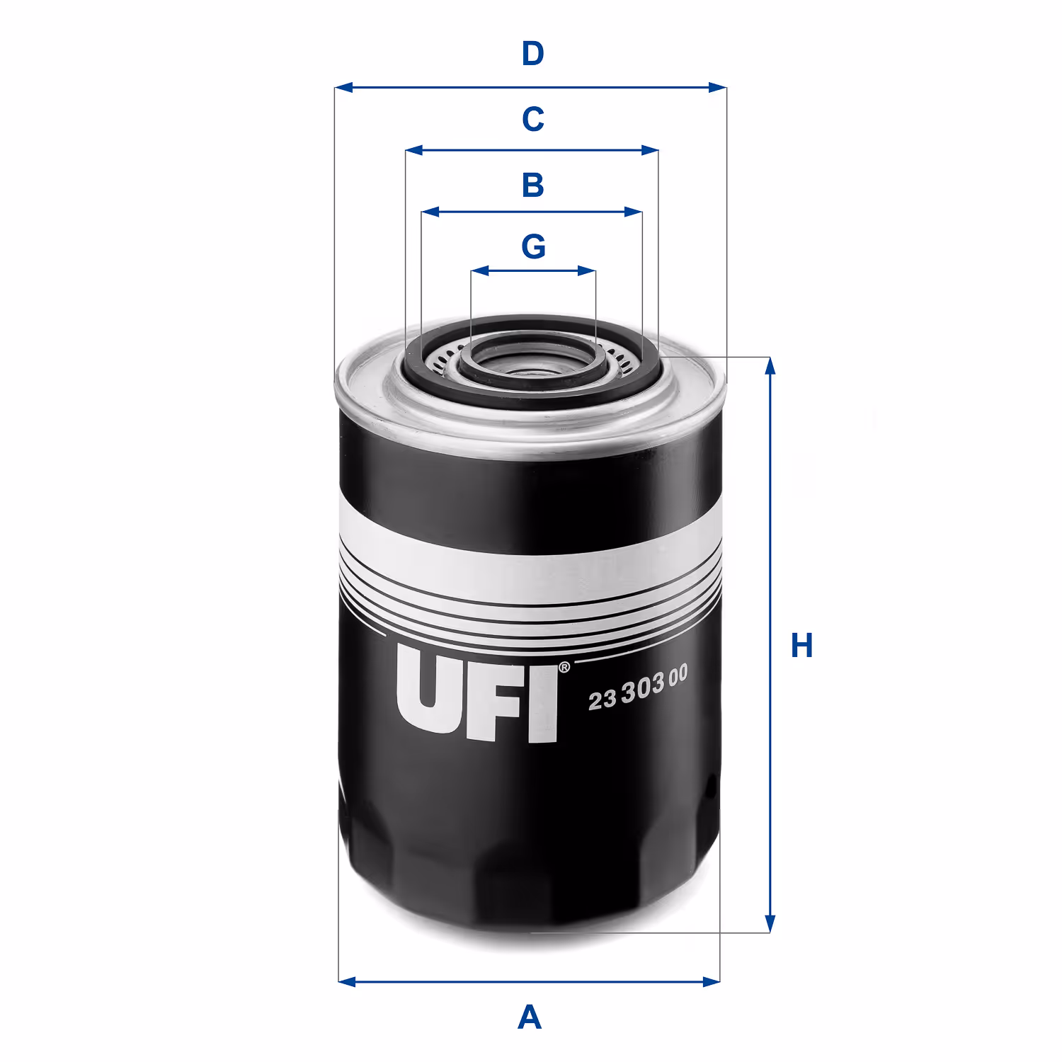 FILTRE ? HUILE, ? VISSER 23.303.00 - UFI
