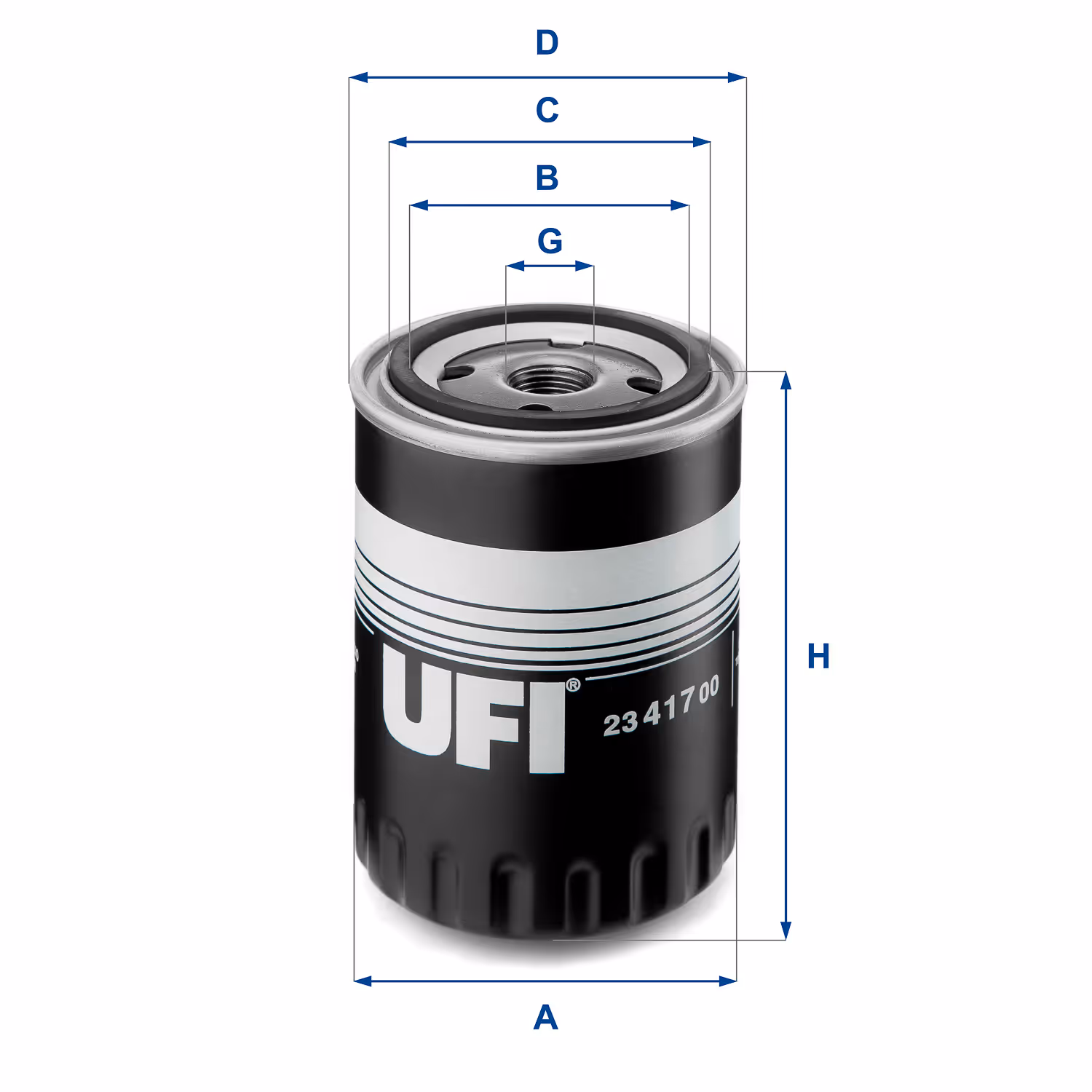 FILTRE À HUILE, À VISSER 23.417.00 - UFI FILTER