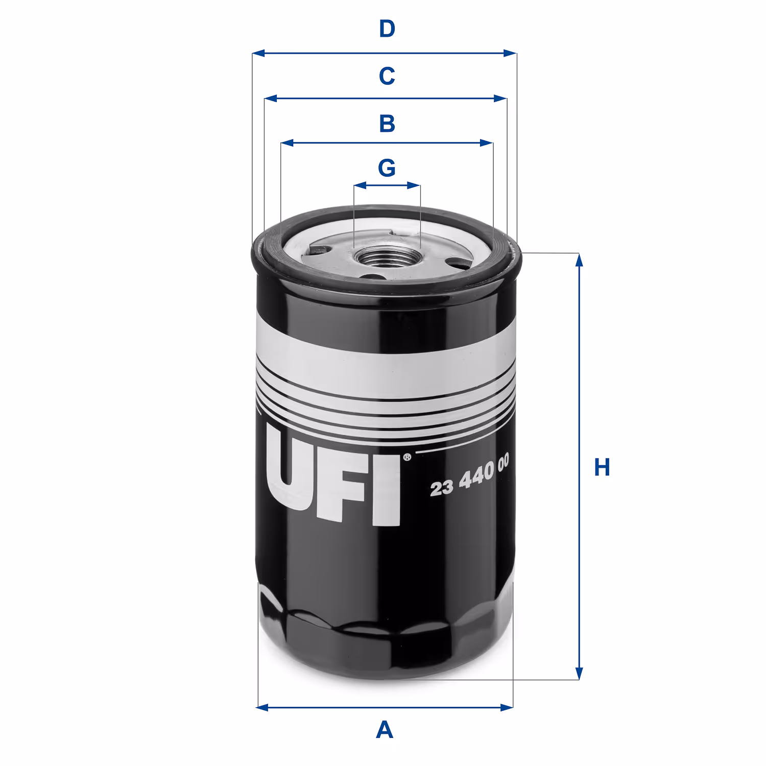 FILTRE À HUILE, À VISSER 23.440.00 - UFI FILTER