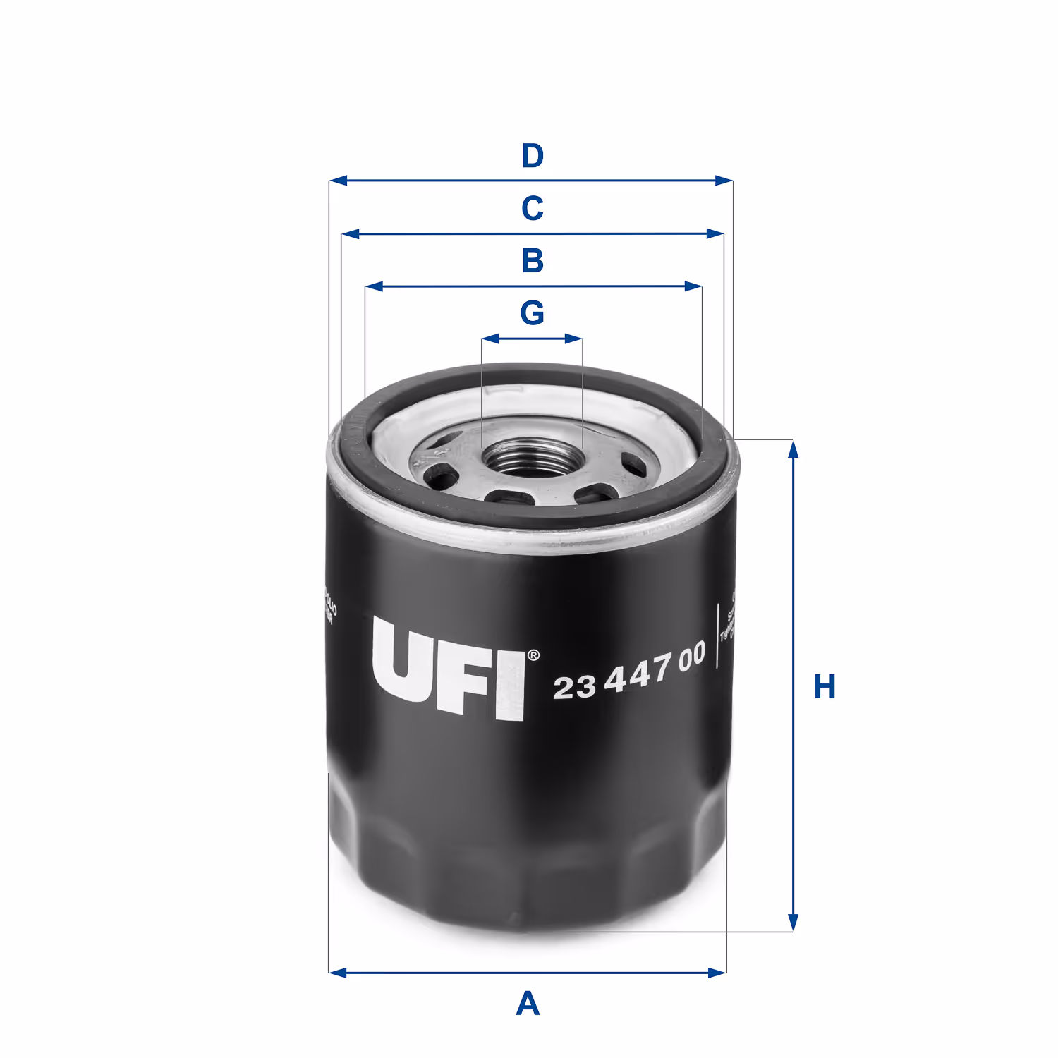 FILTRE À HUILE, À VISSER 23.447.00 - UFI FILTER