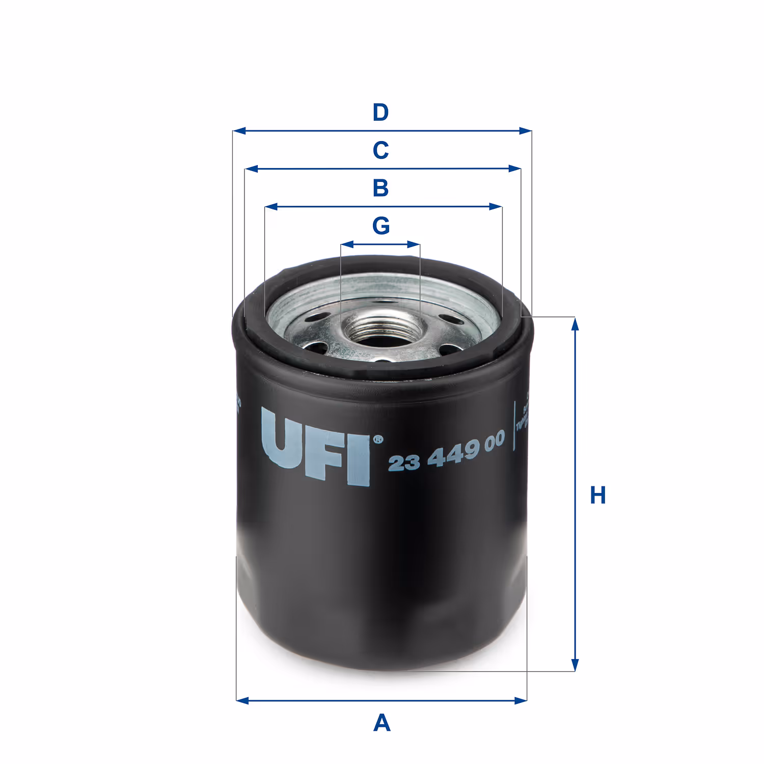 FILTRE À HUILE, À VISSER 23.449.00 - UFI FILTER