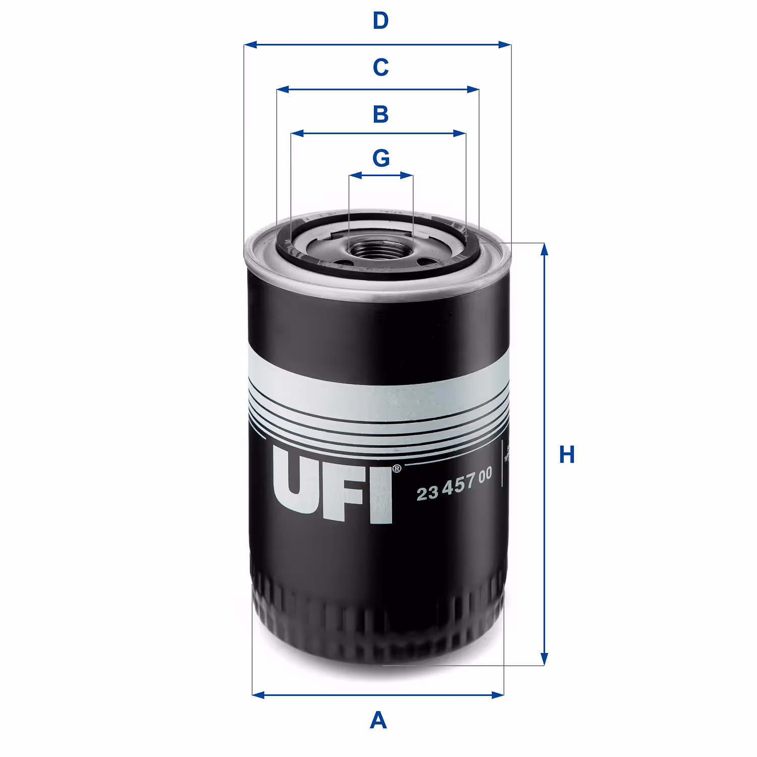 FILTRE À HUILE, À VISSER 23.457.00 - UFI FILTER